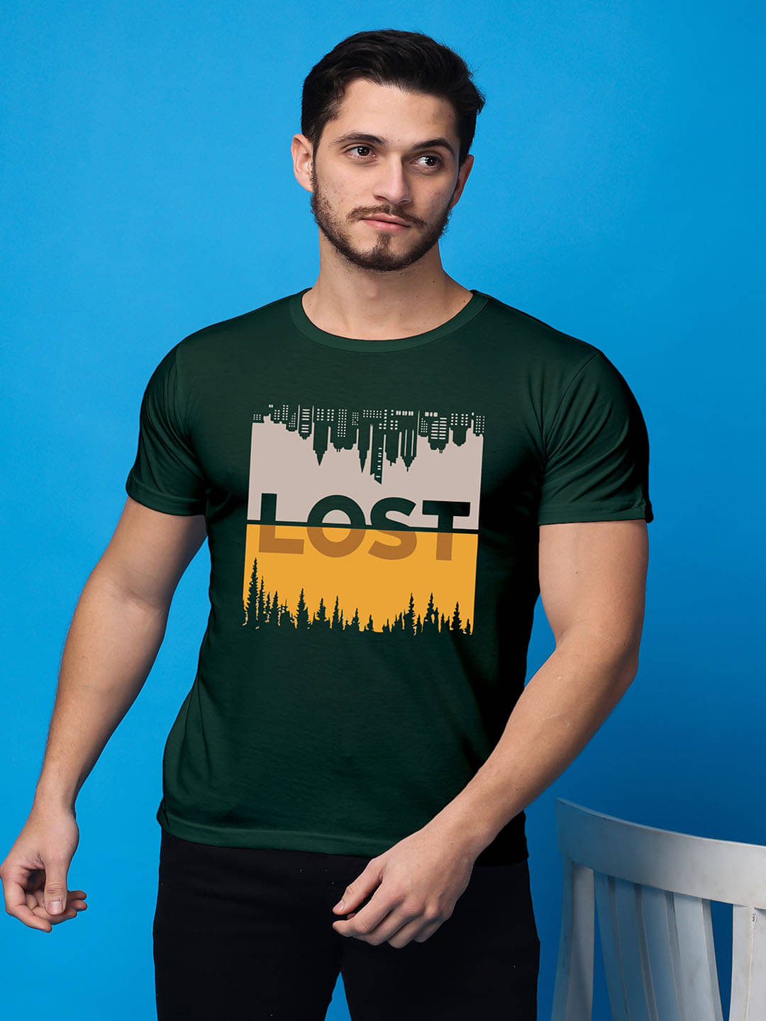 SWIFTLY Men Cotton Regular Fit Printed T-Shirt ( Green ) SWIFTLY Men Cotton Regular Fit Printed T-Shirt ( Green )