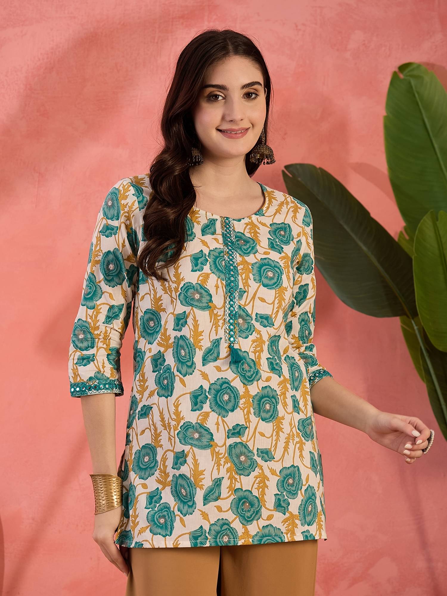 Stylum Women's Cotton Regular Top ( Green ) Stylum Women's Cotton Regular Top ( Green )