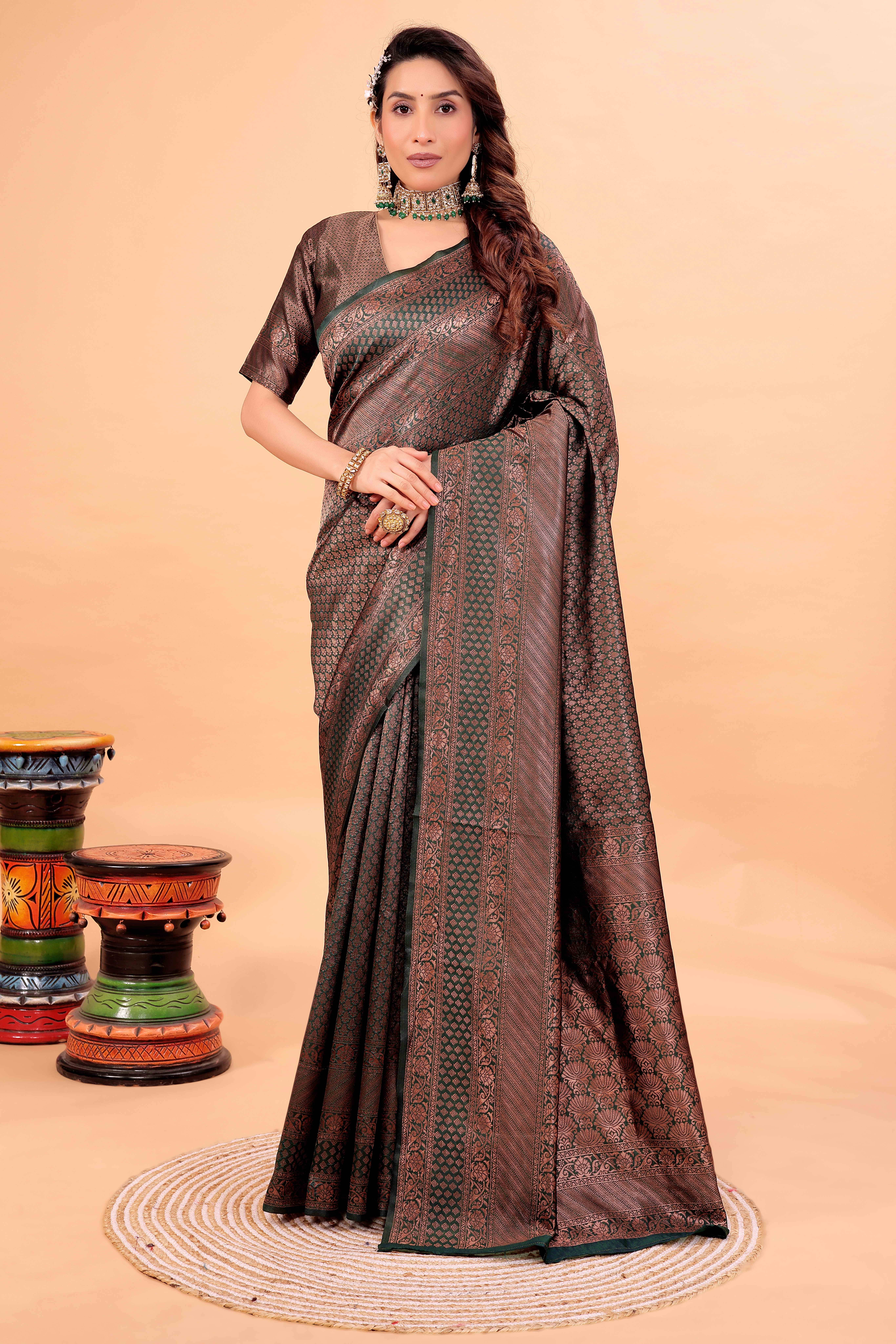     			Suali Art Silk Woven Saree With Unstitched Blouse Piece ( Multicolor 3 )
