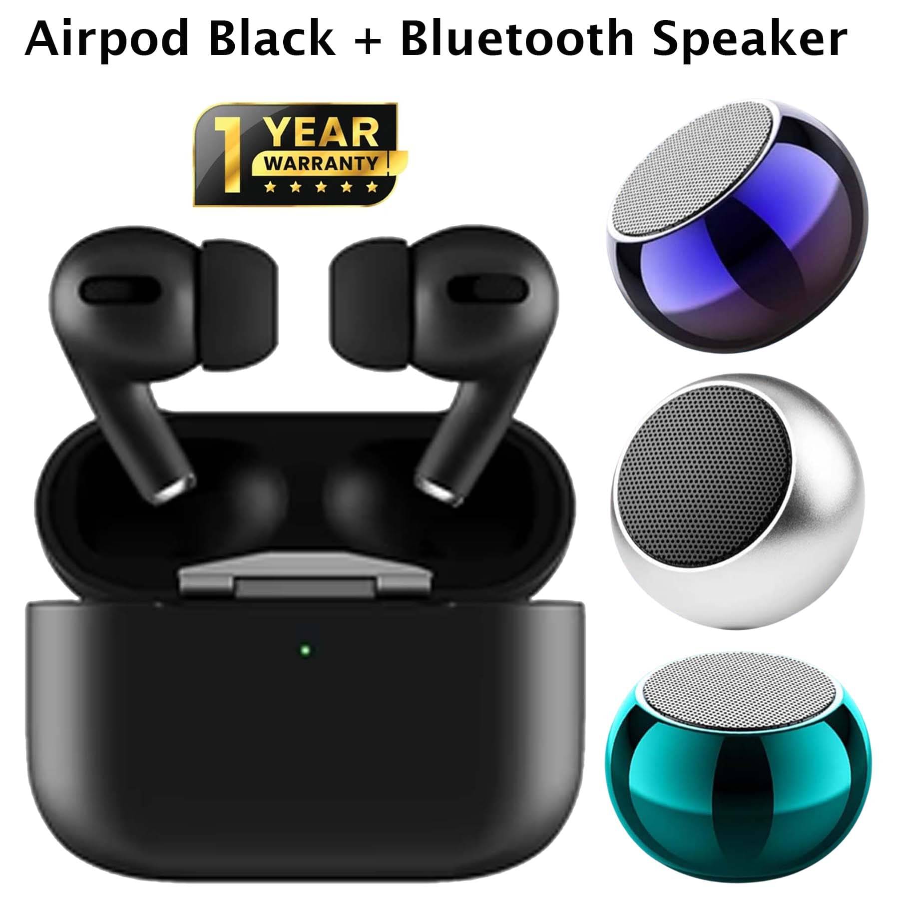     			U7 TWS Airbuds Upto 30Hr Playtime Fast Charging Dual Pairing + Mini Bluetooth Speaker with 4 Hours of Playback (Any Random Color) - Combo