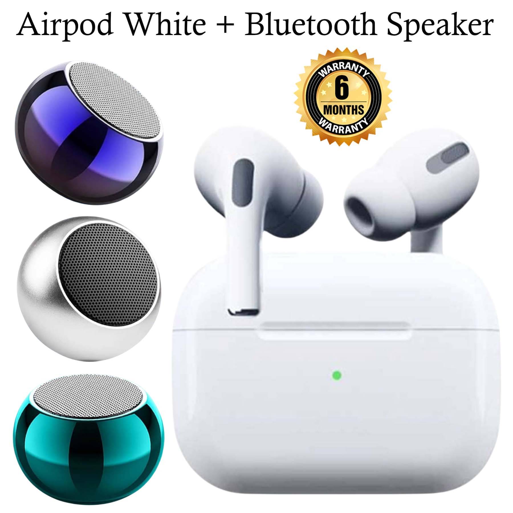     			U7 True Wireless Bletooth Airbuds, 30 hours of Playback and Deep Bass, Crystal Clear Call + Mini Bluetooth Speaker with 4 hours of Playback - Combo