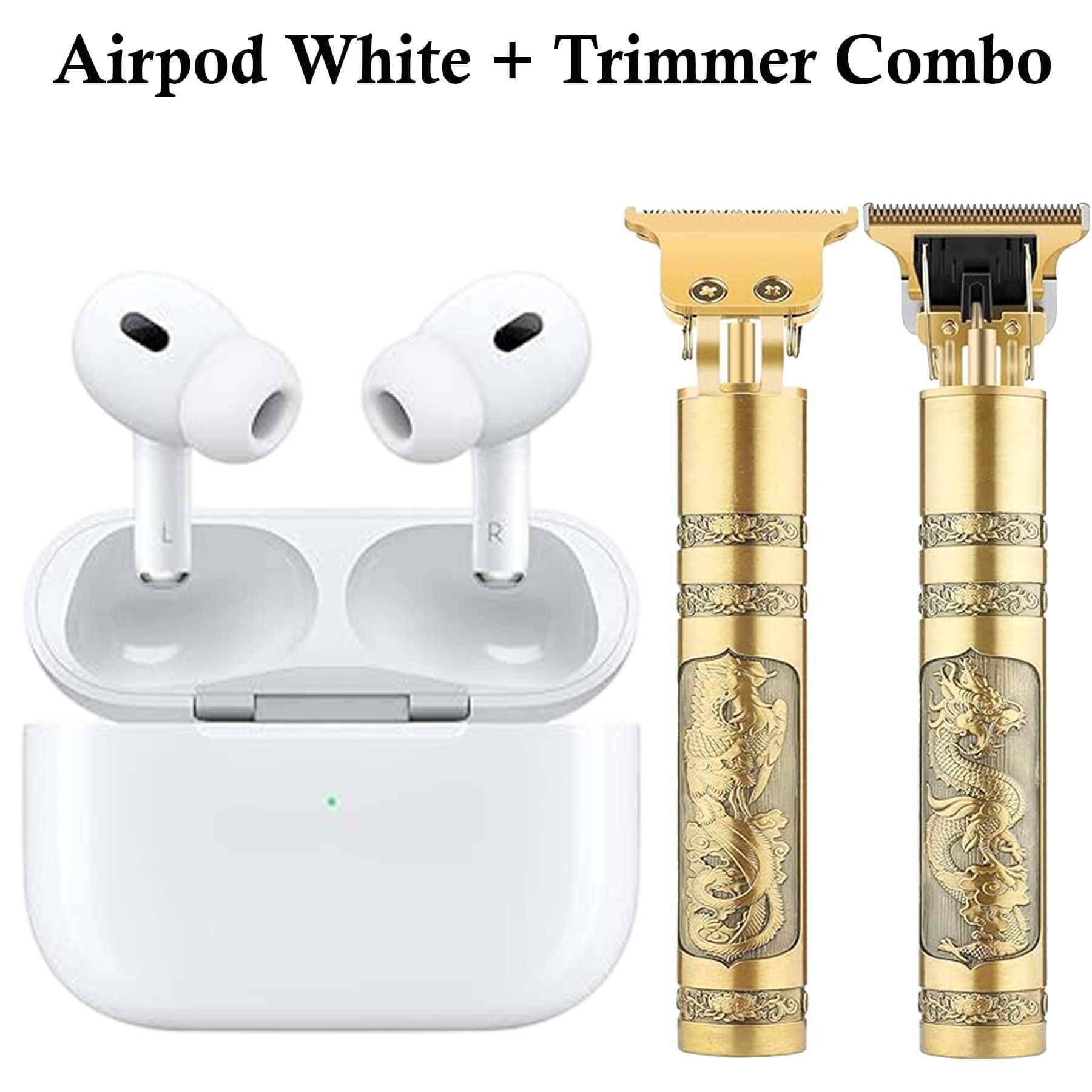     			U7 Tws Airbuds, Bluetooth Headphone Upto 30Hr Playtime + Hair Trimmer Gold, Cordless Beard Trimmer Combo
