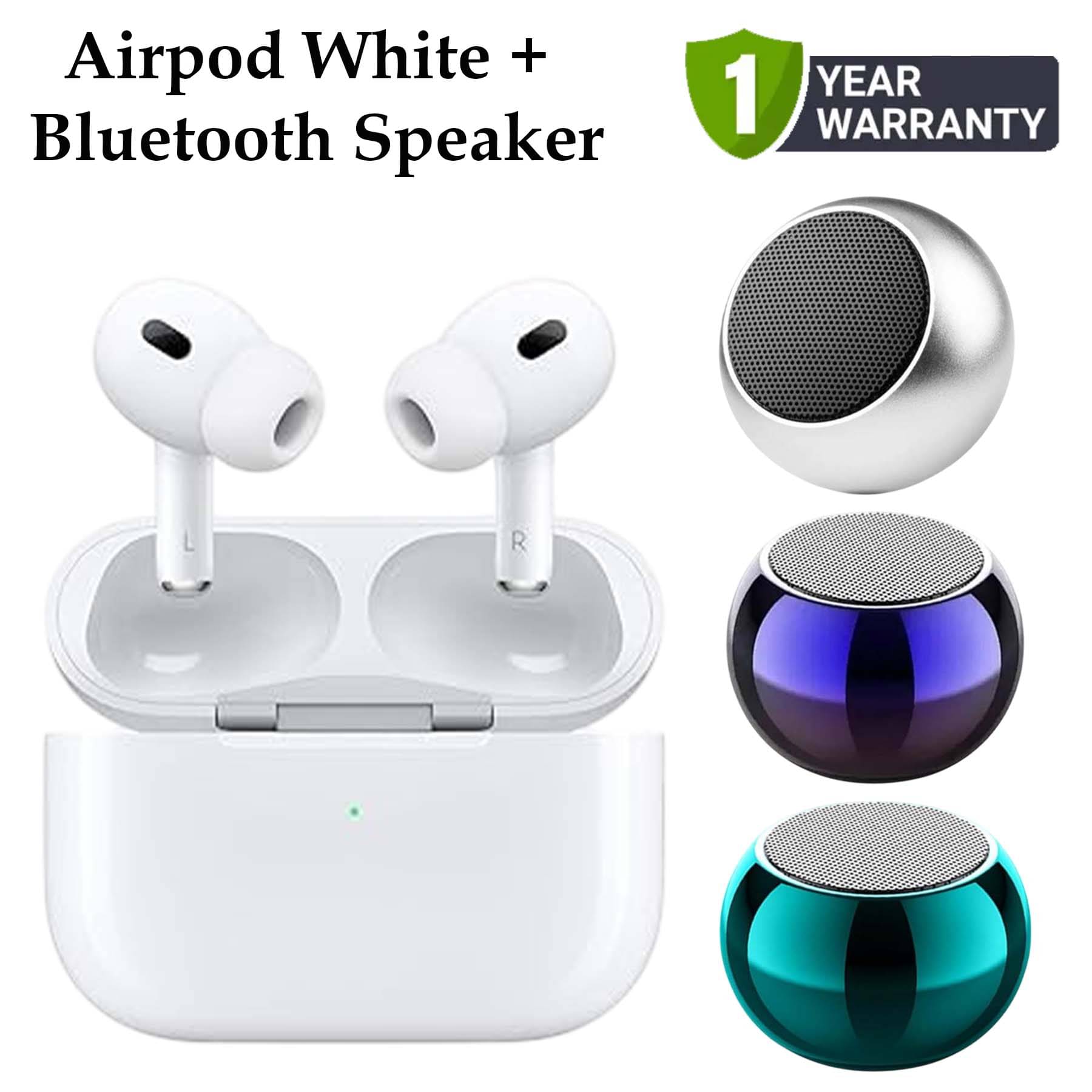     			U7 Tws Airbuds with Fast Charging, 3D Sound, Upto 30 Hr of Playtime + MINI Bluetooth Speaker, Playback Time 4 hrs - Combo