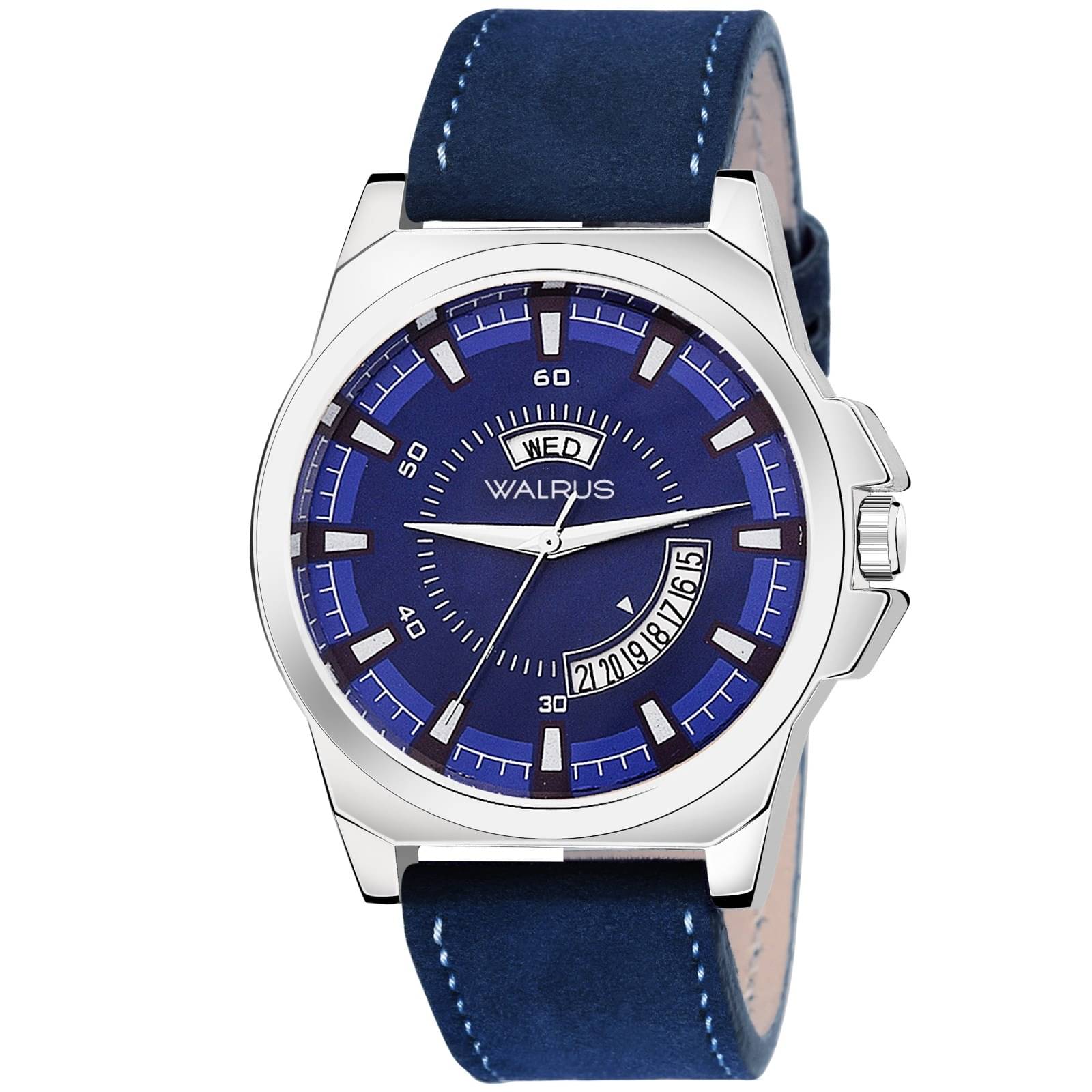     			Walrus Blue PU Analog Men's Watch