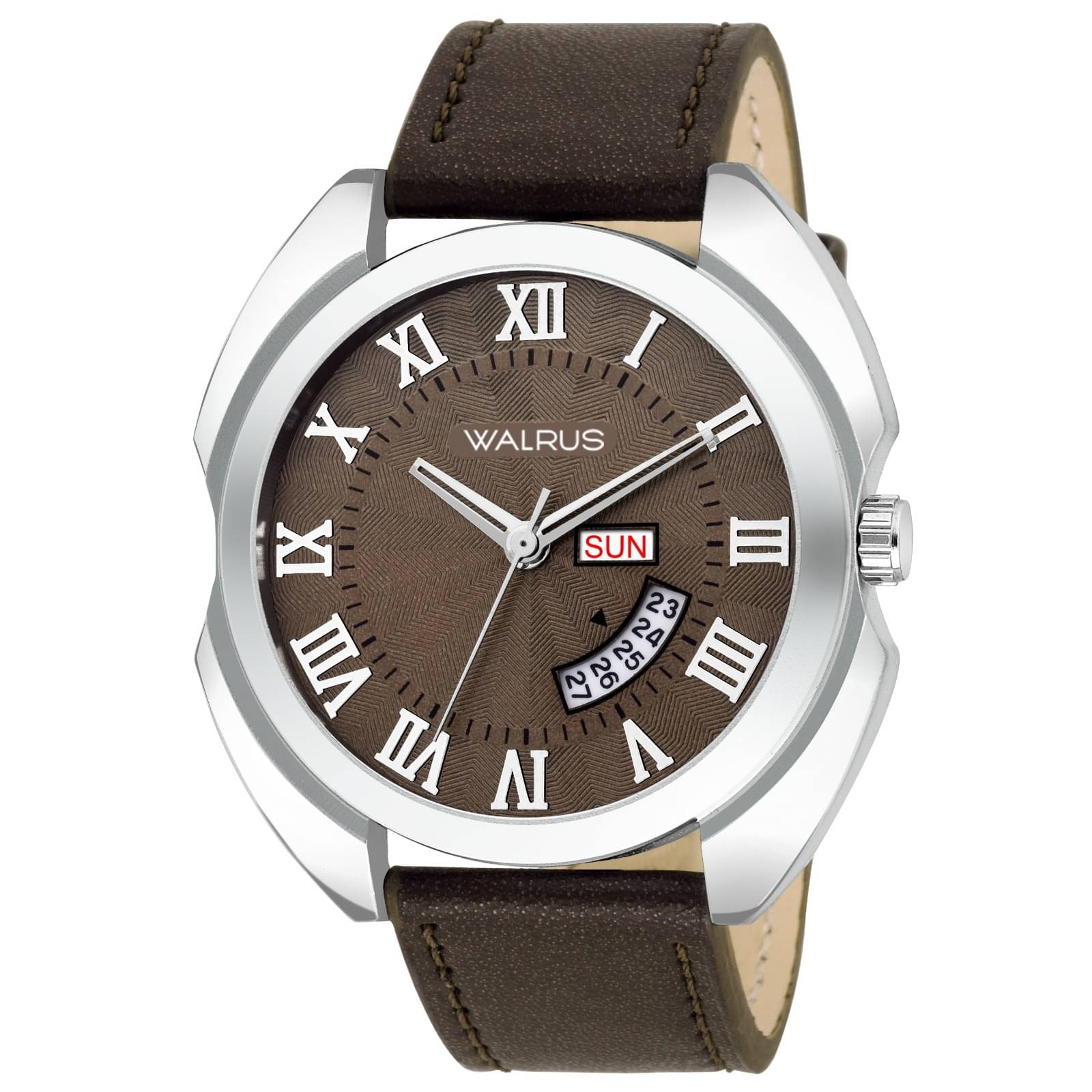     			Walrus Brown PU Analog Men's Watch