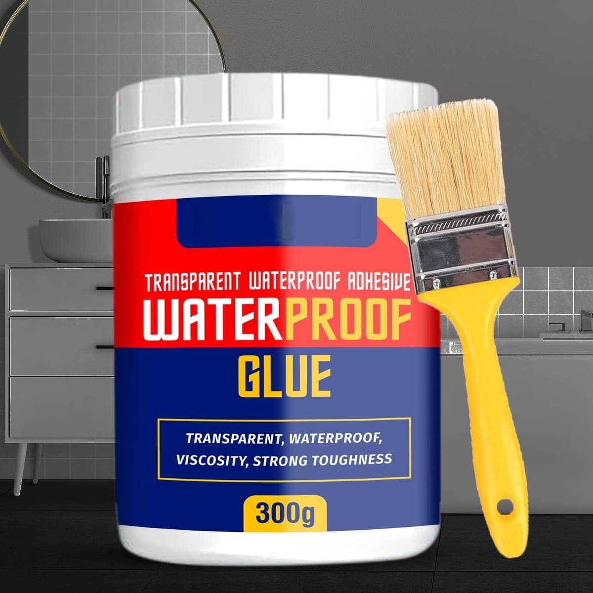 Waterproof Glue For Roof Leakage,Transparent Waterproof Glue 300g with Brush,Leak Repair Indoor and Outdoor Coating,Anti-Leakage Agent, Sealant Glue, (Waterproof Gel)     			Waterproof Glue For Roof Leakage,Transparent Waterproof Glue 300g with Brush,Leak Repair Indoor and Outdoor Coating,Anti-Leakage Agent, Sealant Glue, (Waterproof Gel)