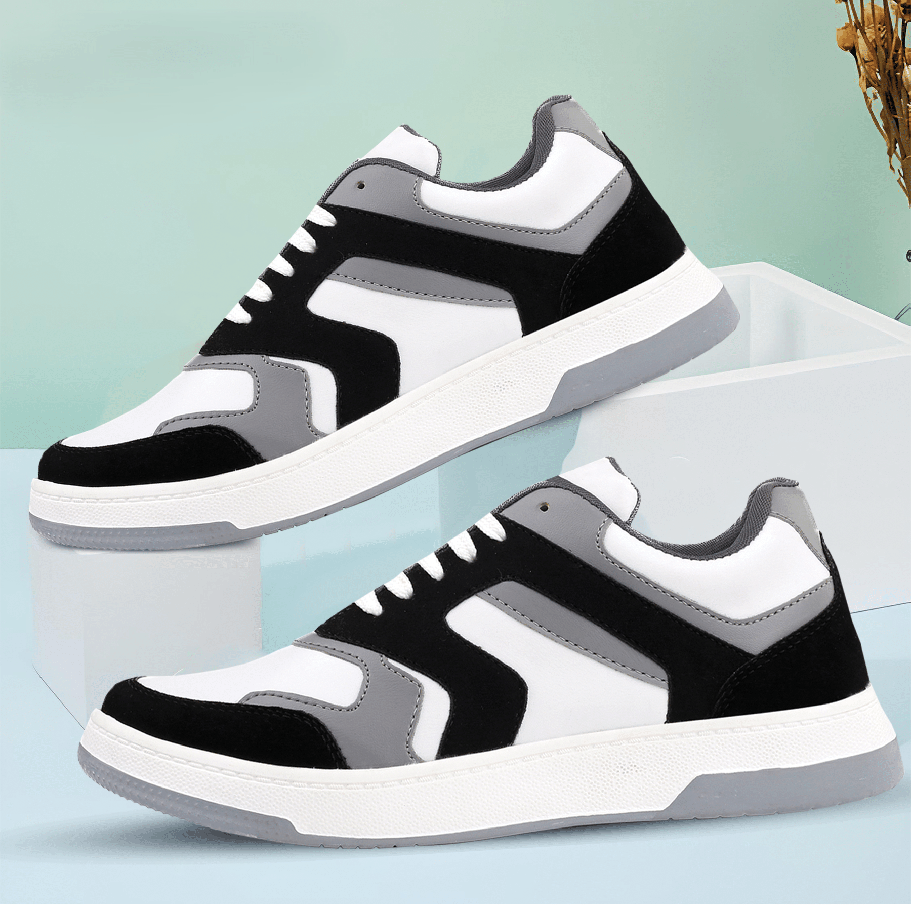     			YUVRATO BAXI Men's Casual Sneakers Laceup Shoes. Black Men's Sneakers