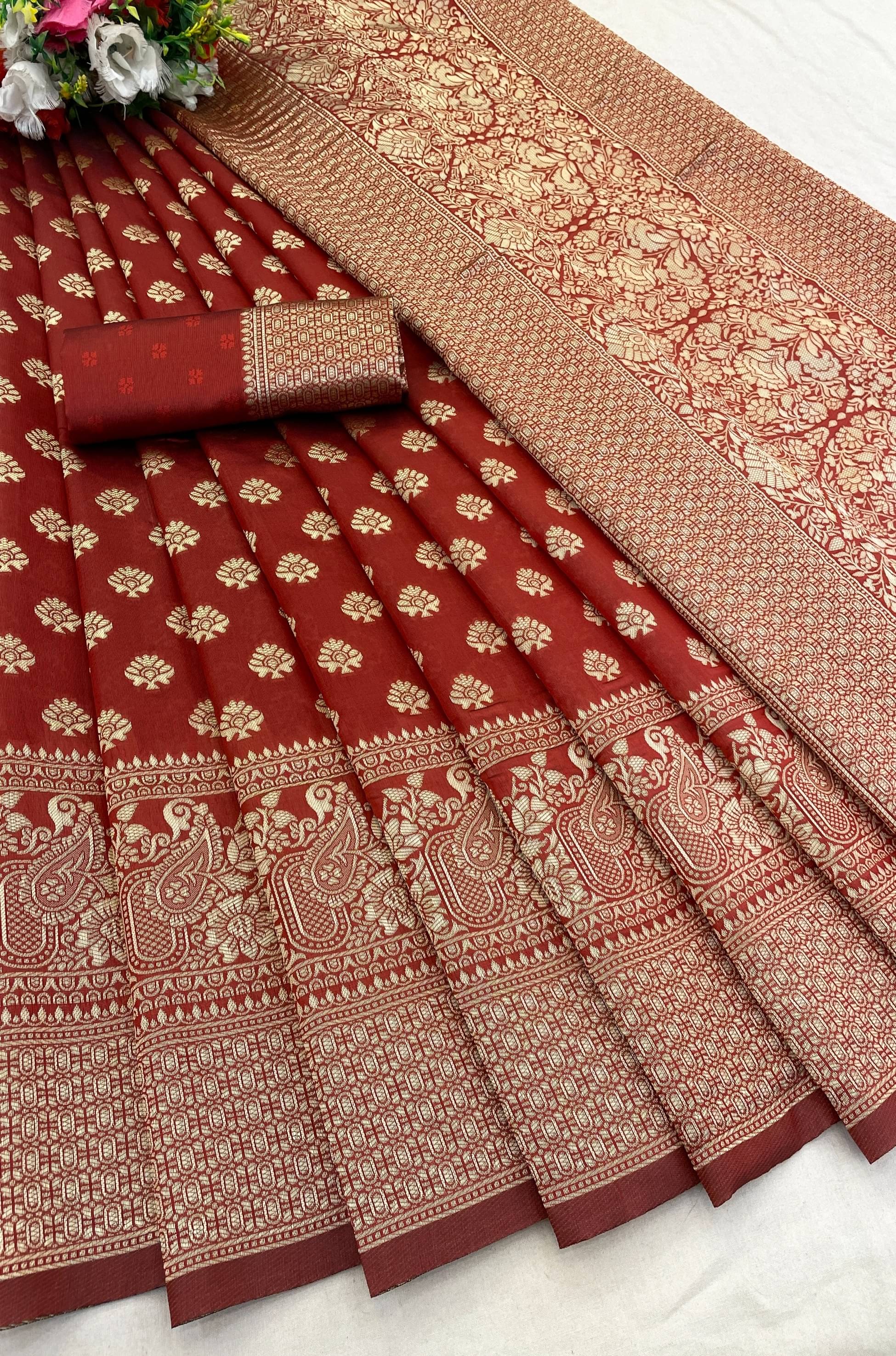 fab woven Art Silk Woven Kanjeevaram Sarees With Unstitched Blouse Piece ( Red ) fab woven Art Silk Woven Kanjeevaram Sarees With Unstitched Blouse Piece ( Red )