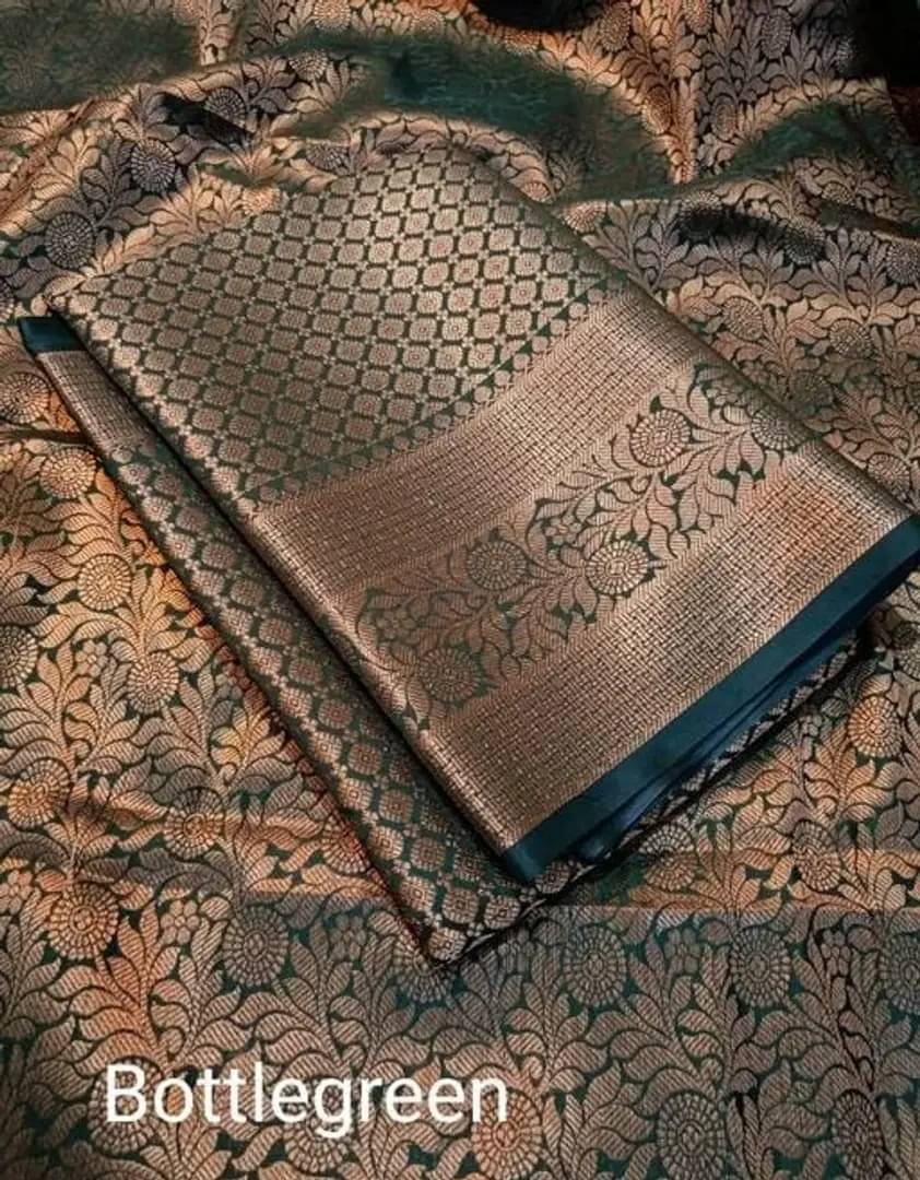     			fab woven Art Silk Woven Banarasi saree With Unstitched Blouse Piece ( Green )