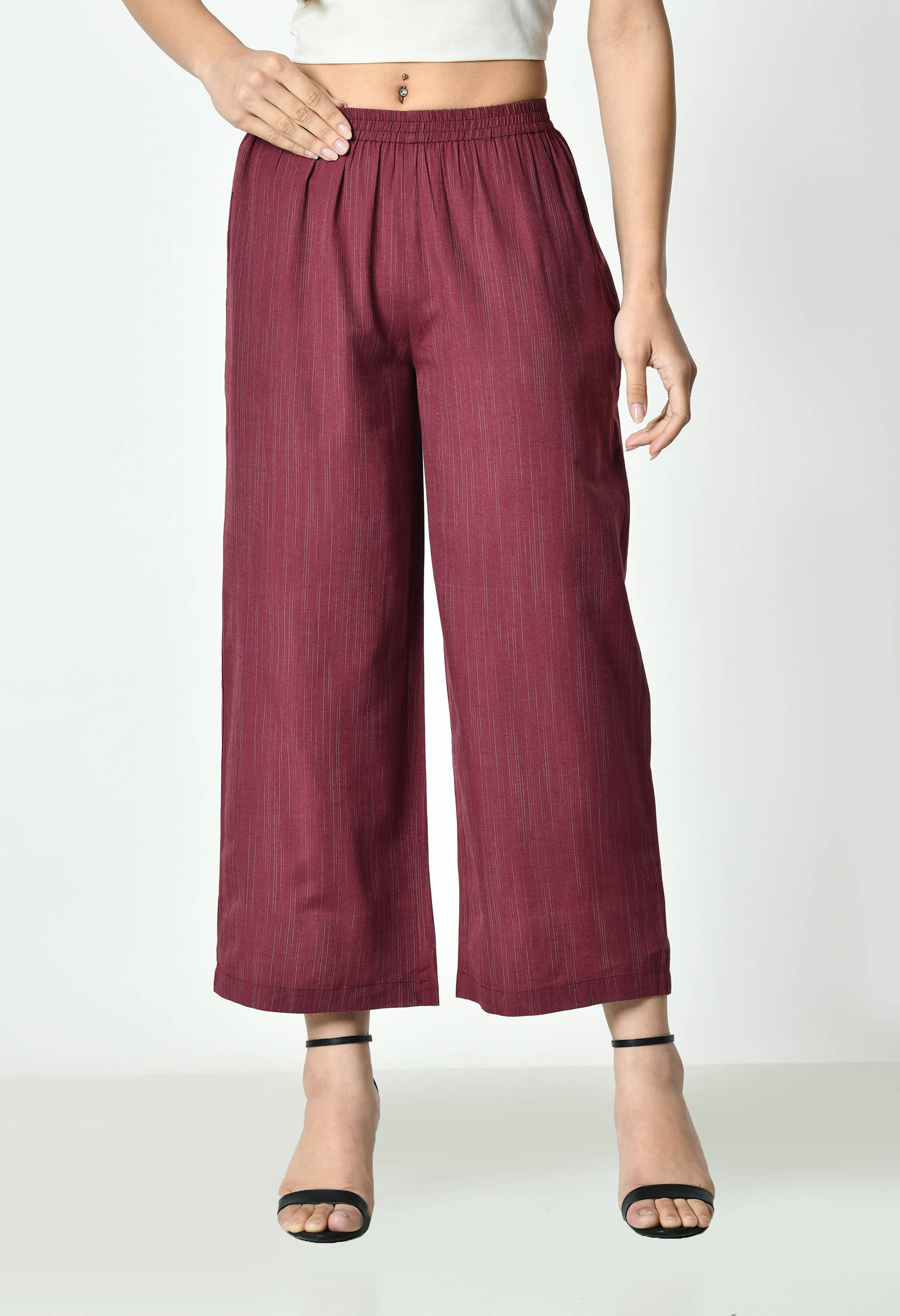     			ALL WAYS YOU Pack of 1 Cotton Blend Straight Women's Palazzos ( Maroon )