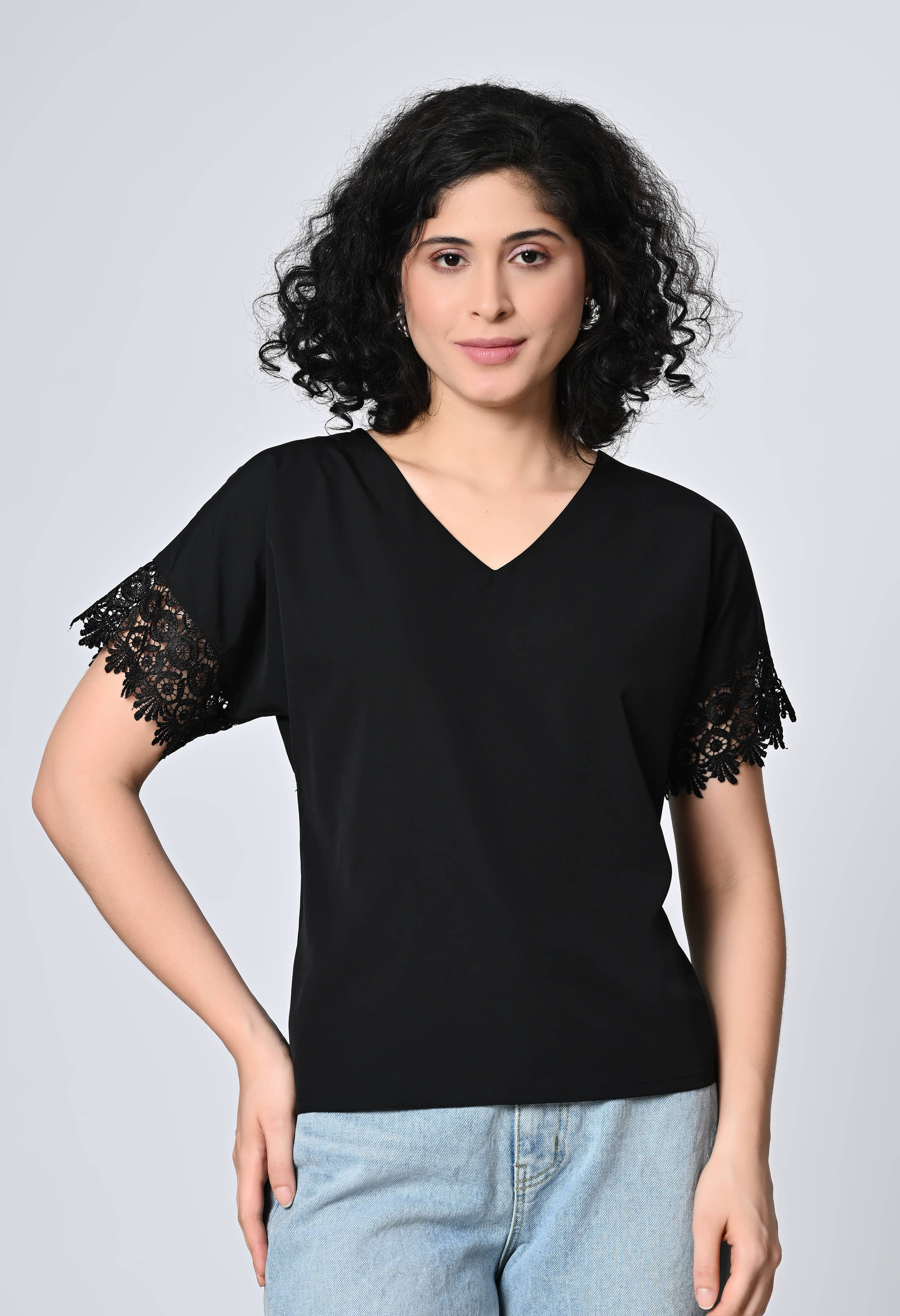 ALL WAYS YOU Women's Crepe Regular Top ( Black )