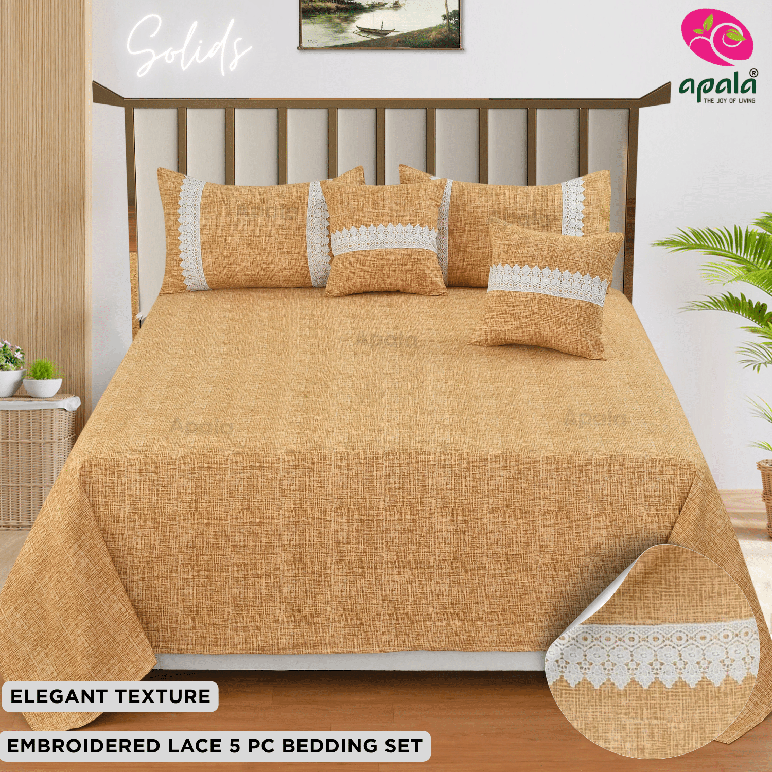 Apala Microfiber 1 Double Bedsheet with 2 Pillow Covers ( Beige ) Apala Microfiber 1 Double Bedsheet with 2 Pillow Covers ( Beige )