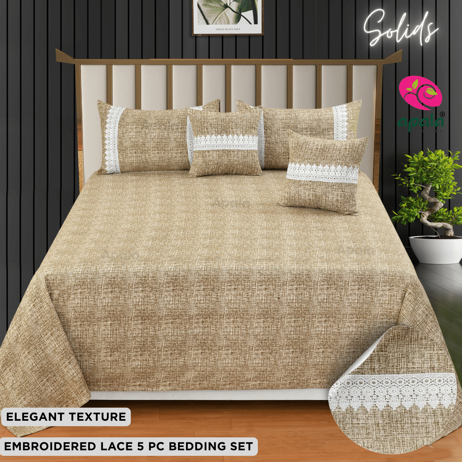 Apala Microfiber 1 Double Bedsheet with 2 Pillow Covers ( Brown ) Apala Microfiber 1 Double Bedsheet with 2 Pillow Covers ( Brown )