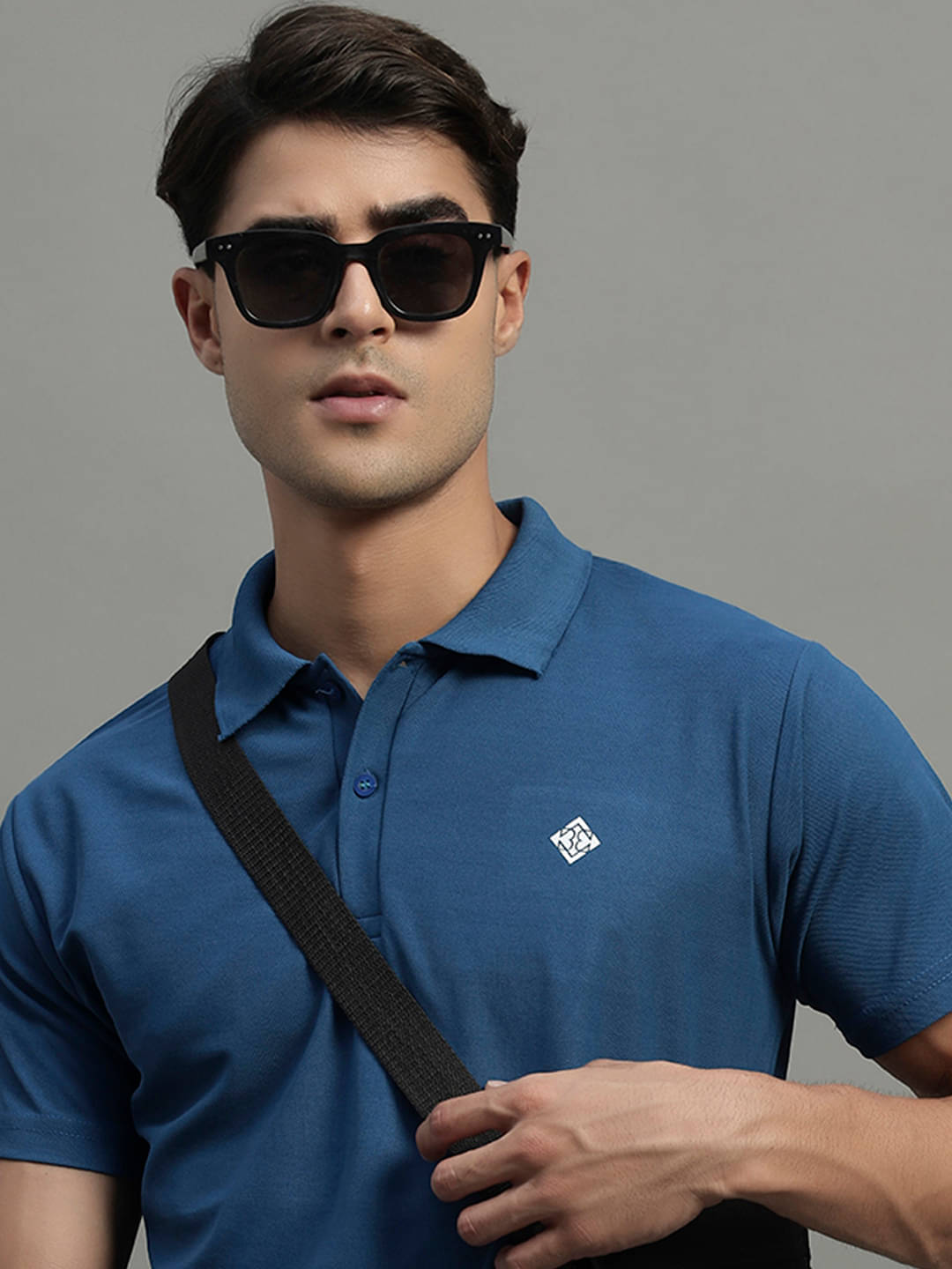 BLISS BOYS Men Cotton Blend Regular Fit Solid Polo T Shirt ( Blue ) BLISS BOYS Men Cotton Blend Regular Fit Solid Polo T Shirt ( Blue )
