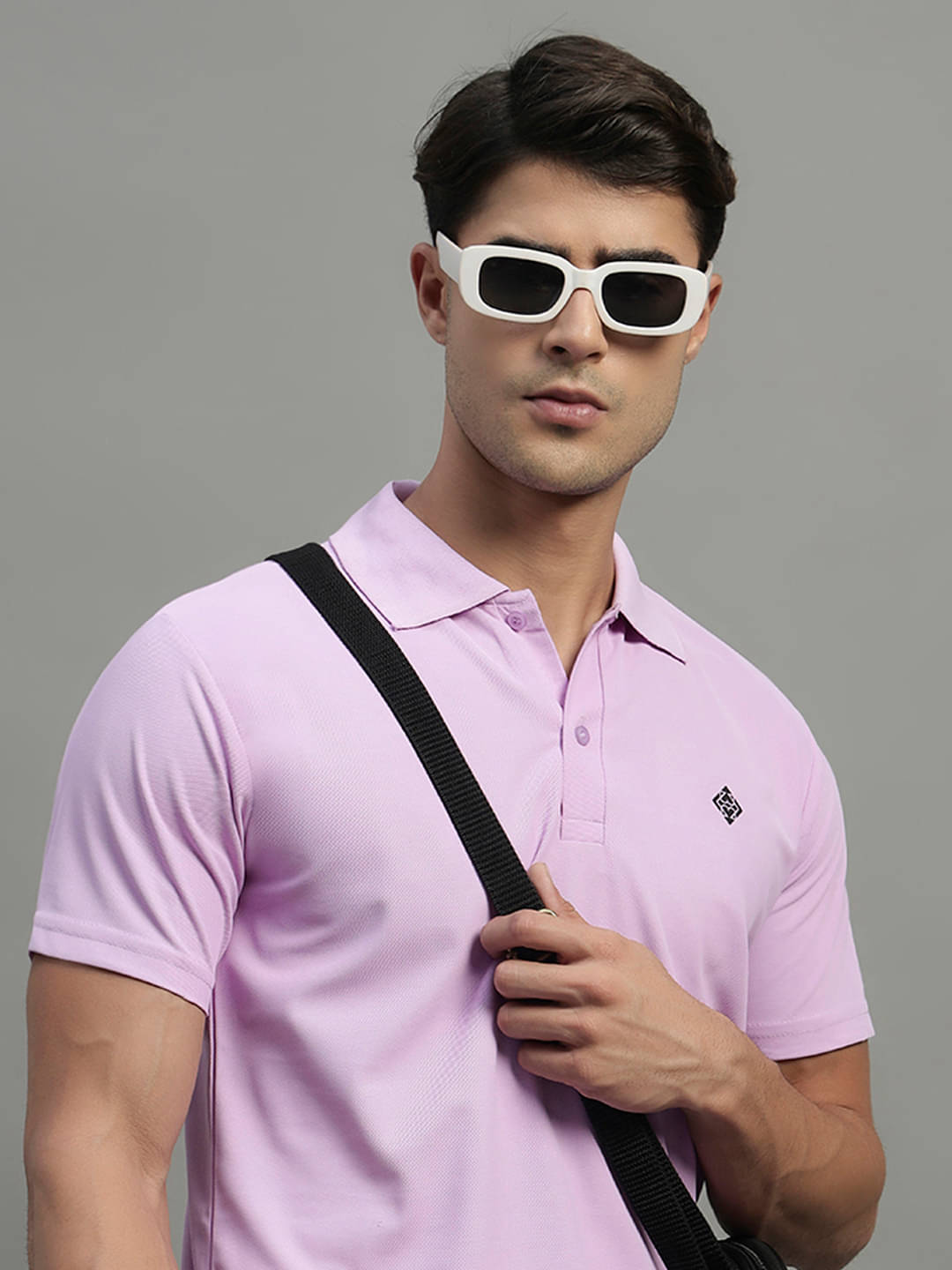 BLISS BOYS Men Cotton Blend Regular Fit Solid Polo T Shirt ( Lavender ) BLISS BOYS Men Cotton Blend Regular Fit Solid Polo T Shirt ( Lavender )