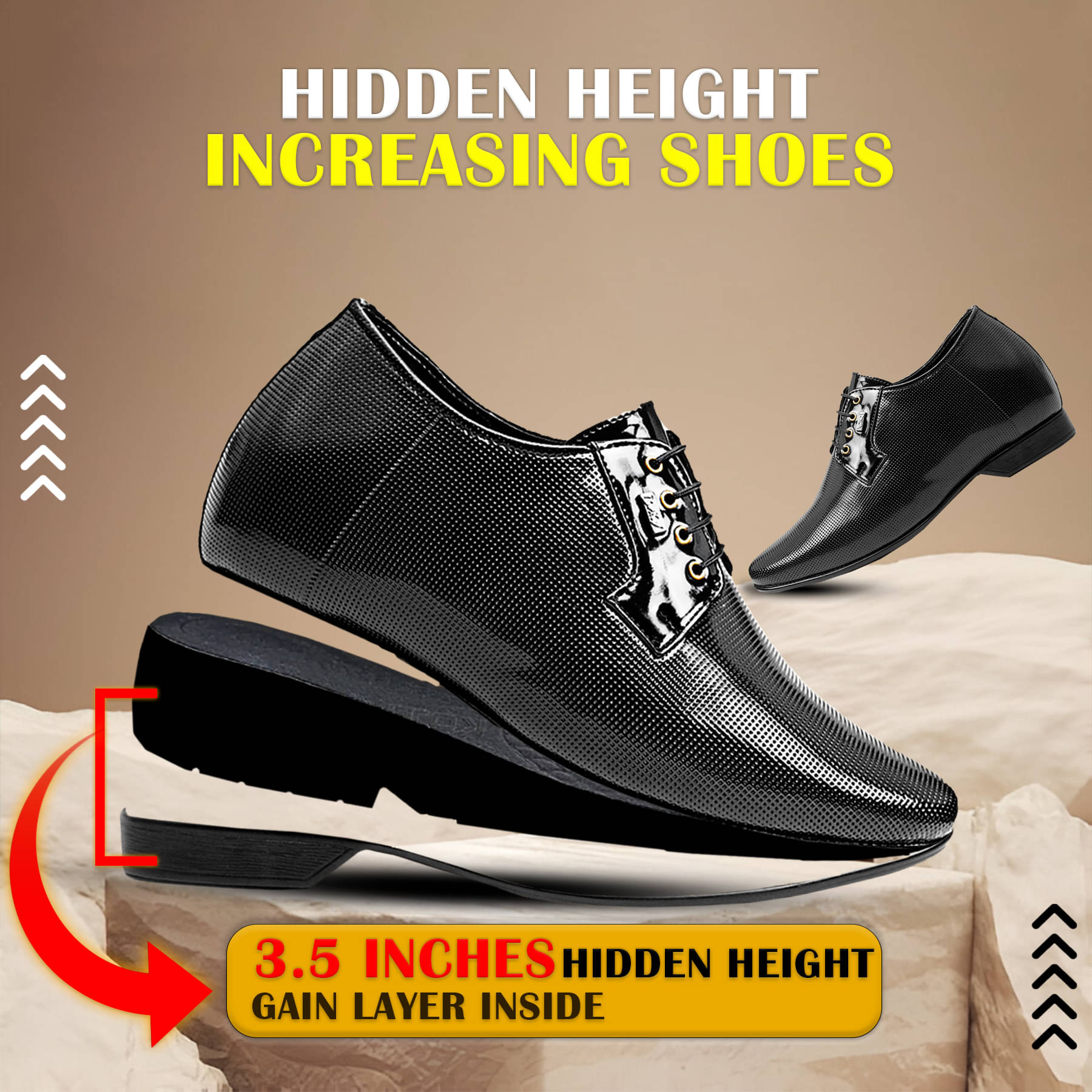     			BXXY Black Men's Derby Formal Shoes