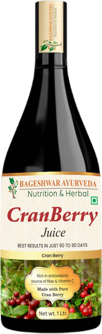     			Bageshwar Ayurveda Cranberry Juice 1 L Concentrate Juice for UTI, Sugar Free, Real Natural Juice