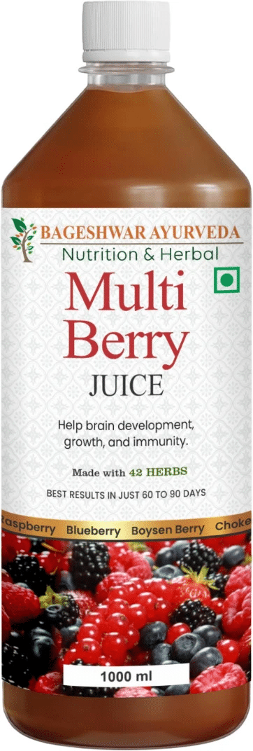     			Bageshwar Ayurveda Multi Berry Juice for Body Detox  Immunity Booster, Acai Berry, Black Berry +37