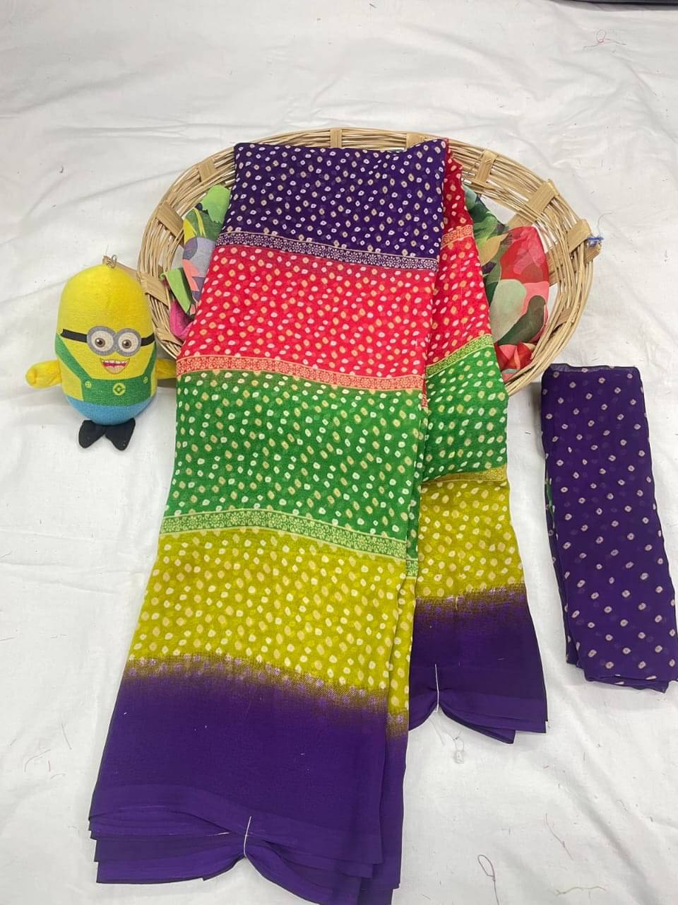 Bhuwal Fashion Georgette Printed Ilkal Saree With Unstitched Blouse Piece ( Purple ) Bhuwal Fashion Georgette Printed Ilkal Saree With Unstitched Blouse Piece ( Purple )