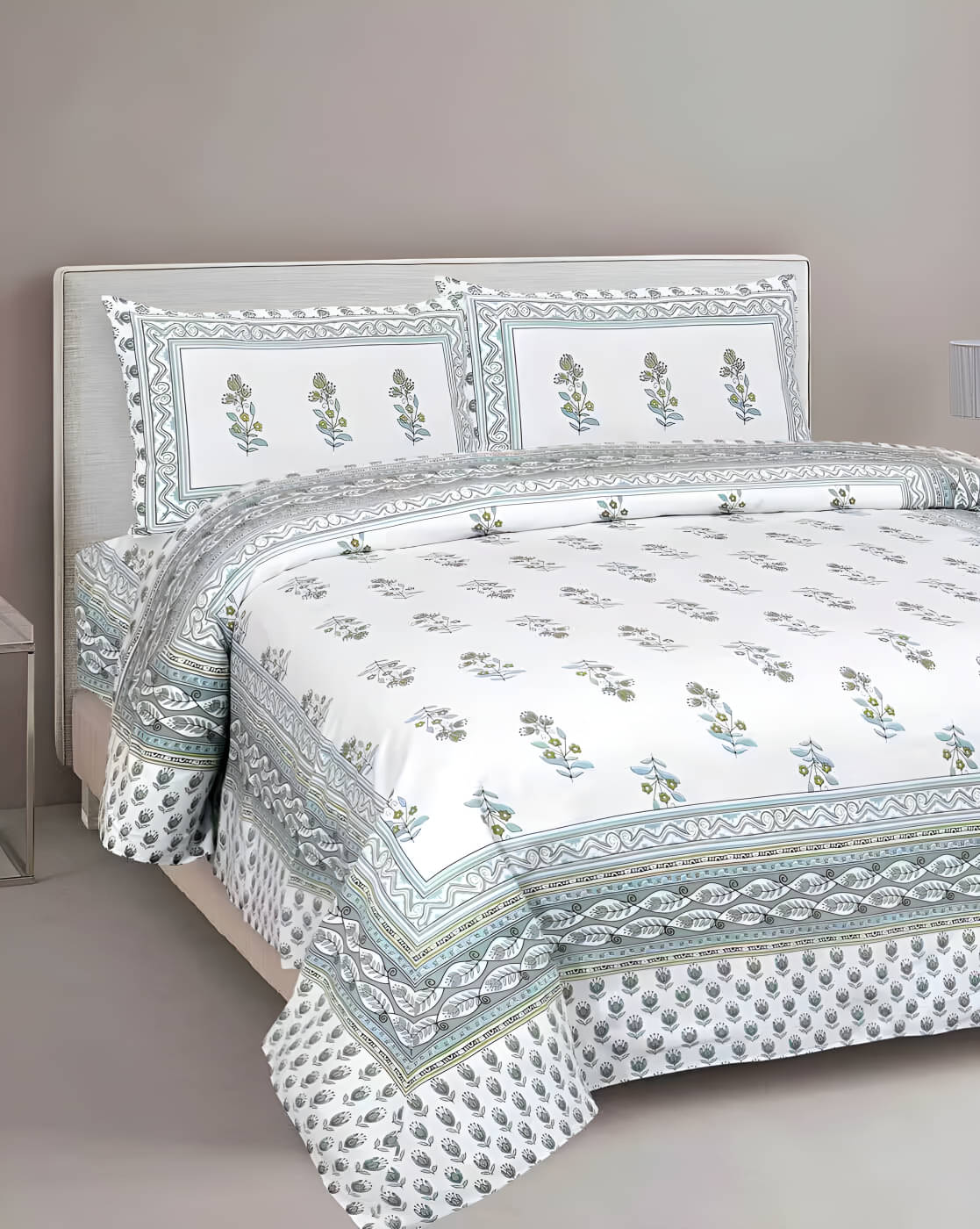     			Bombay Spreads Cotton 1 Double King Bedsheet with 2 Pillow Covers ( Green )