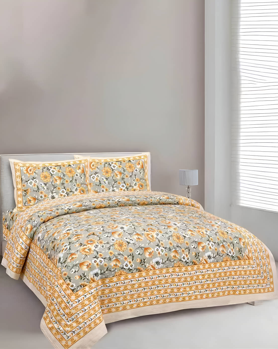 Bombay Spreads Cotton 1 Double King Bedsheet with 2 Pillow Covers ( Yellow ) Bombay Spreads Cotton 1 Double King Bedsheet with 2 Pillow Covers ( Yellow )