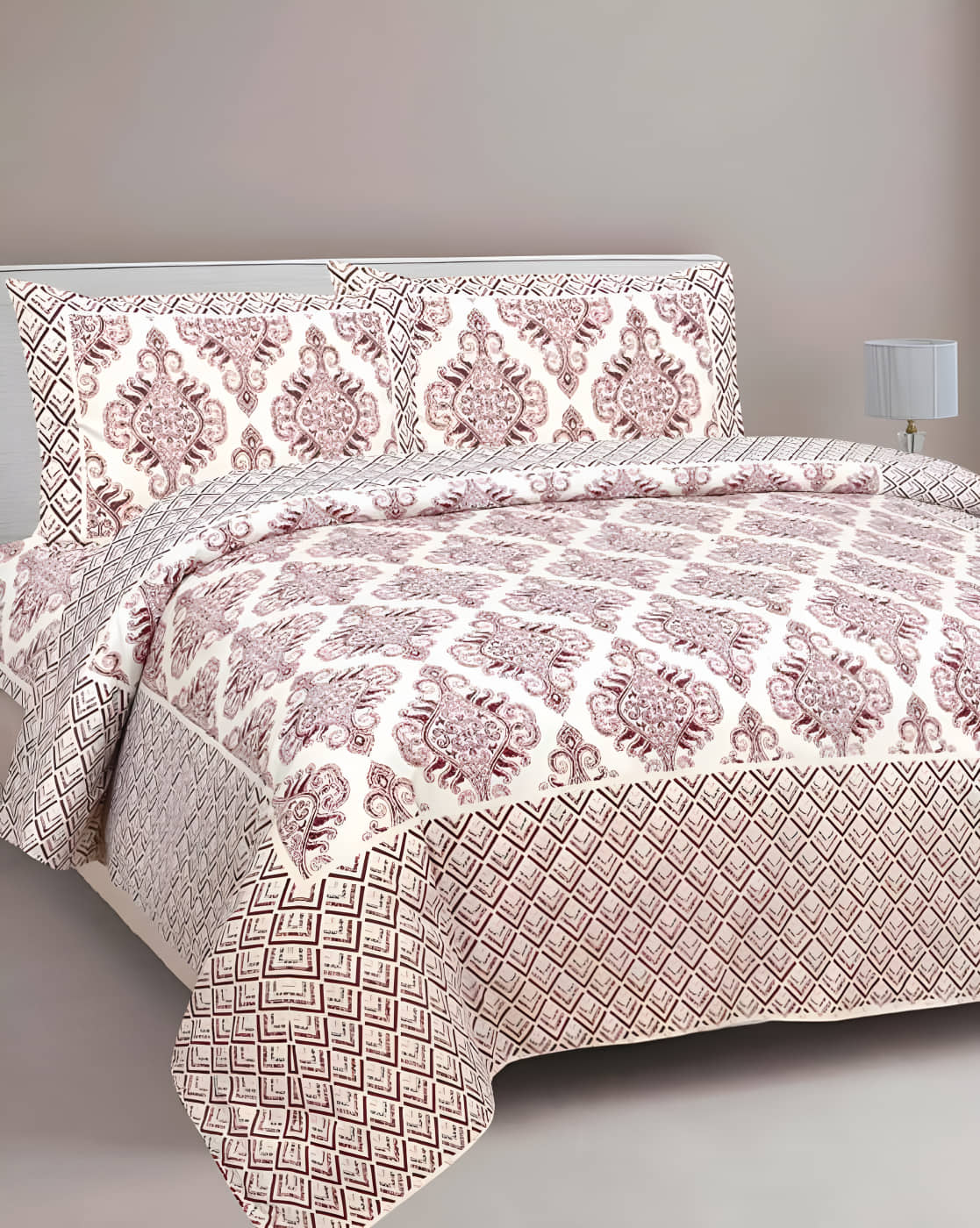 Bombay Spreads Cotton 1 Double King Bedsheet with 2 Pillow Covers ( Maroon )