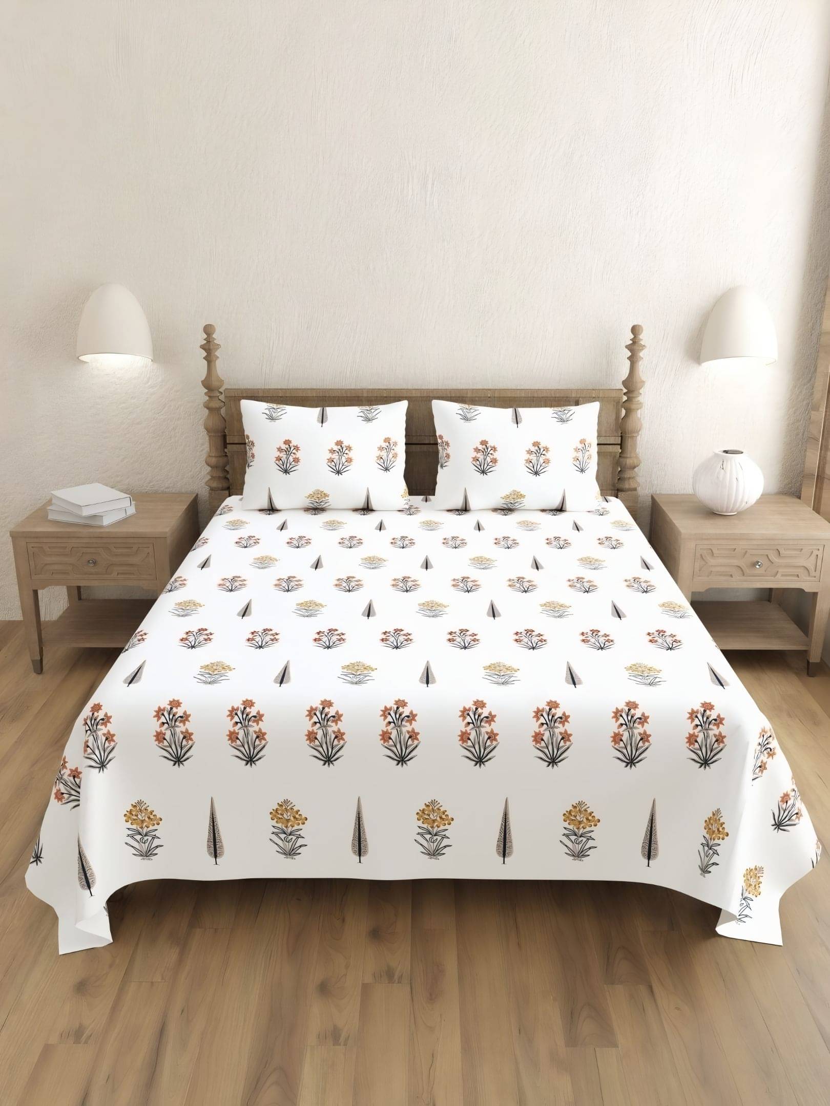 Bombay Spreads Cotton 1 Double King Bedsheet with 2 Pillow Covers ( Yellow ) Bombay Spreads Cotton 1 Double King Bedsheet with 2 Pillow Covers ( Yellow )
