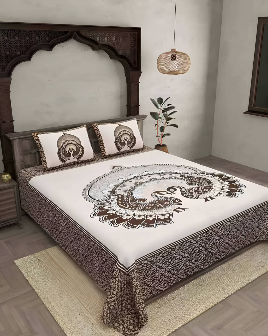     			Bombay Spreads Cotton 1 Double King Bedsheet with 2 Pillow Covers ( Maroon )