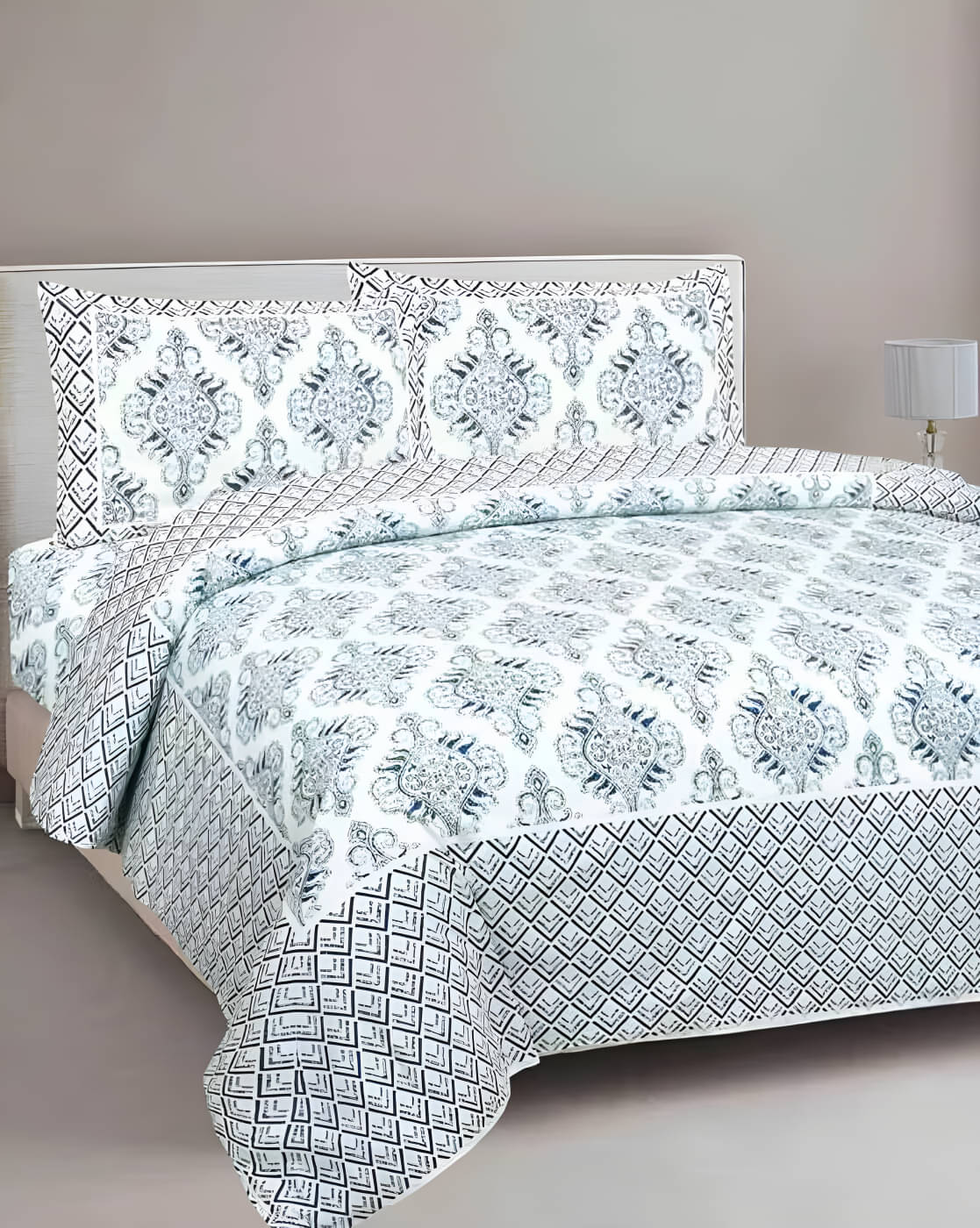     			Bombay Spreads Cotton 1 Double King Bedsheet with 2 Pillow Covers ( Blue )