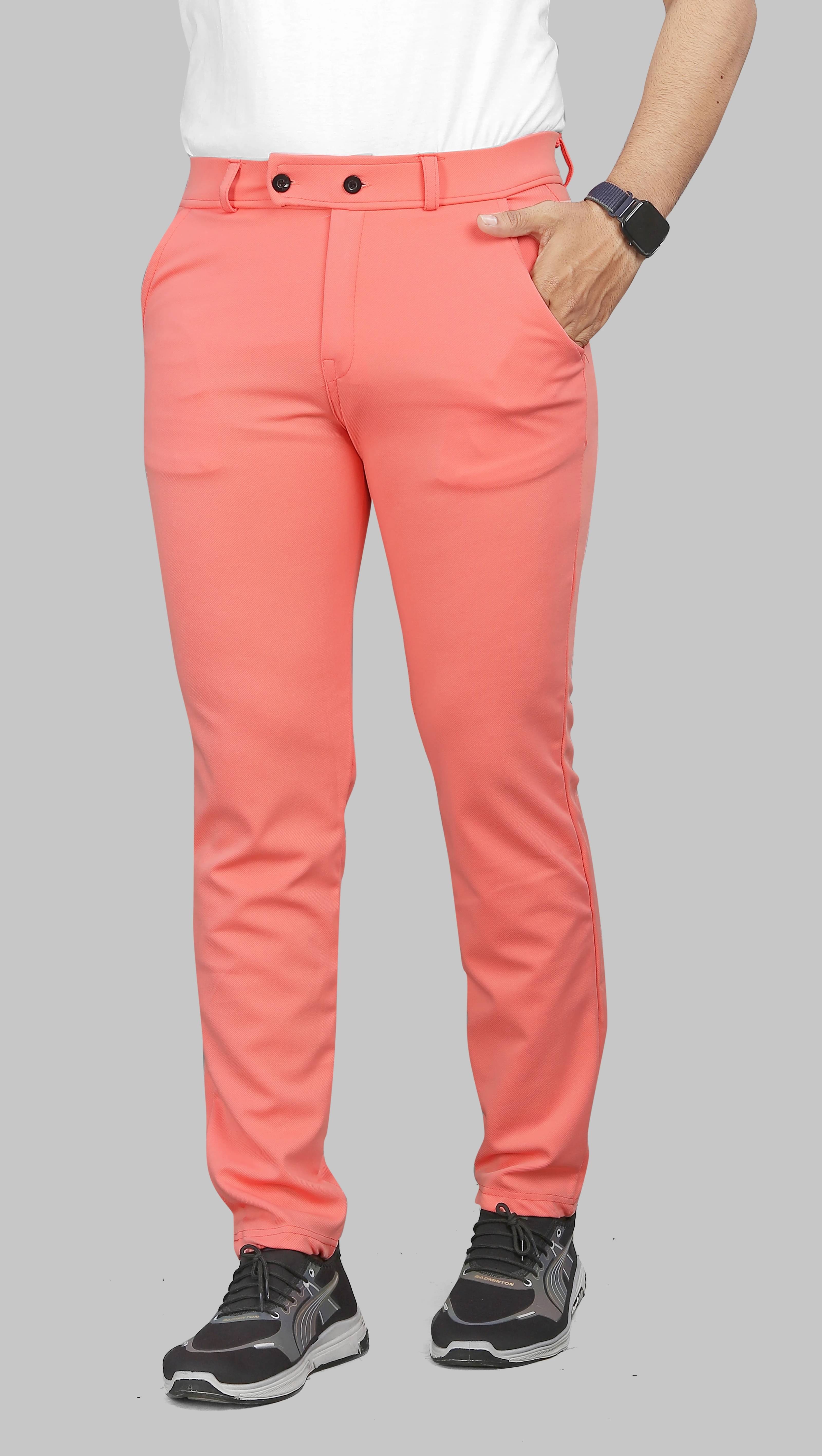     			COMBRAIDED Slim Flat Men's Trouser - Pink ( Pack of 1 )