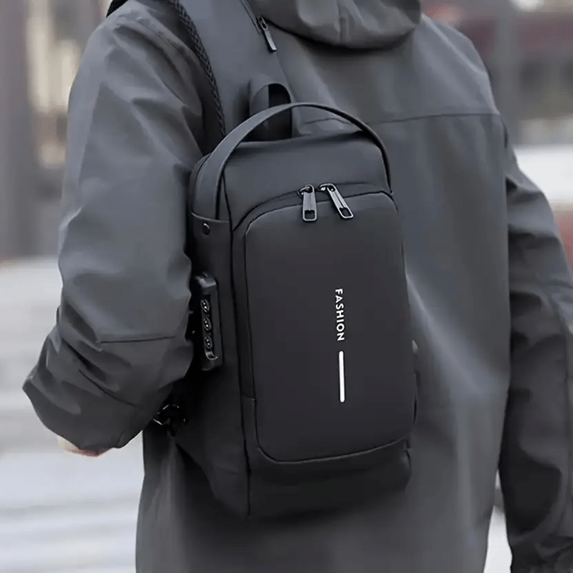     			Gjshop Black Solid Messenger Bag