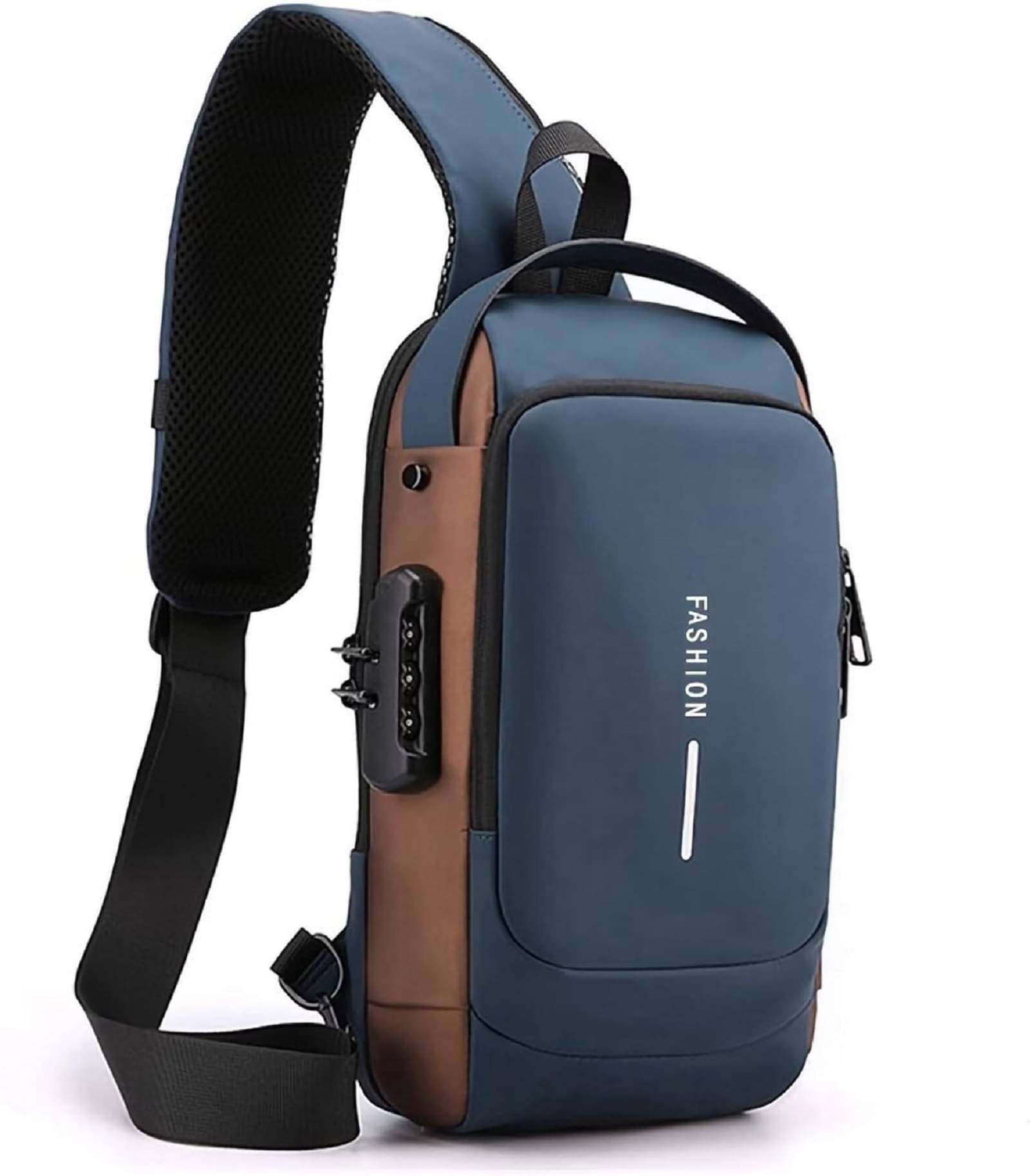     			Gjshop Blue Solid Messenger Bag