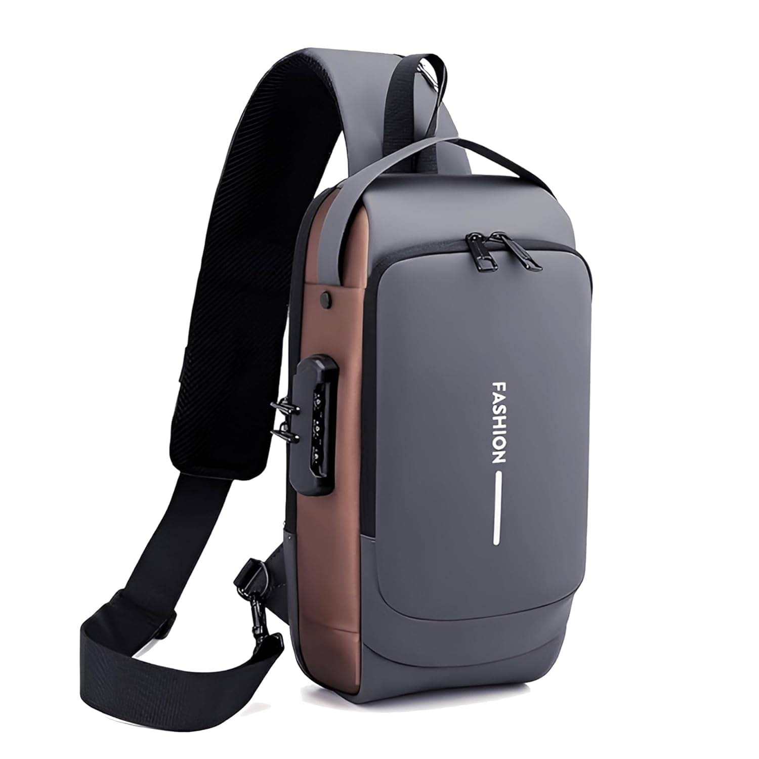     			Gjshop Grey Solid Messenger Bag