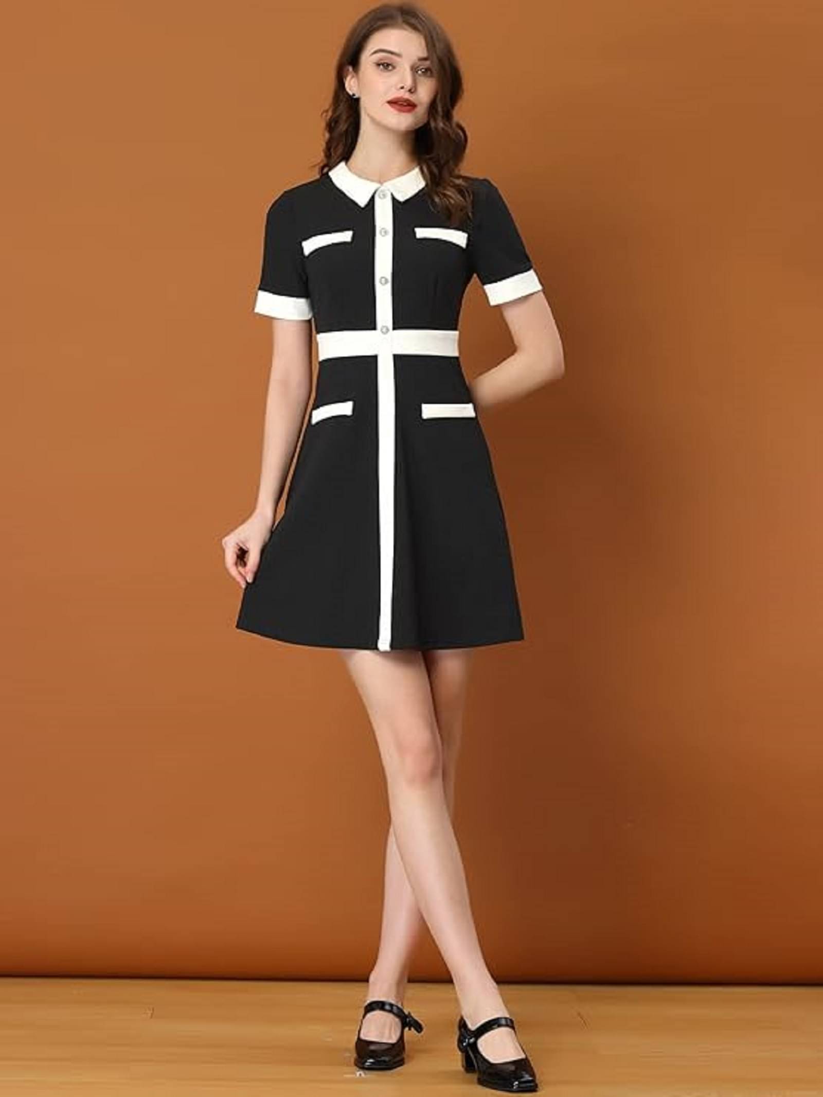 Gjshop Women Polyester Solid Fit & Flare Dress ( Black ) Gjshop Women Polyester Solid Fit & Flare Dress ( Black )