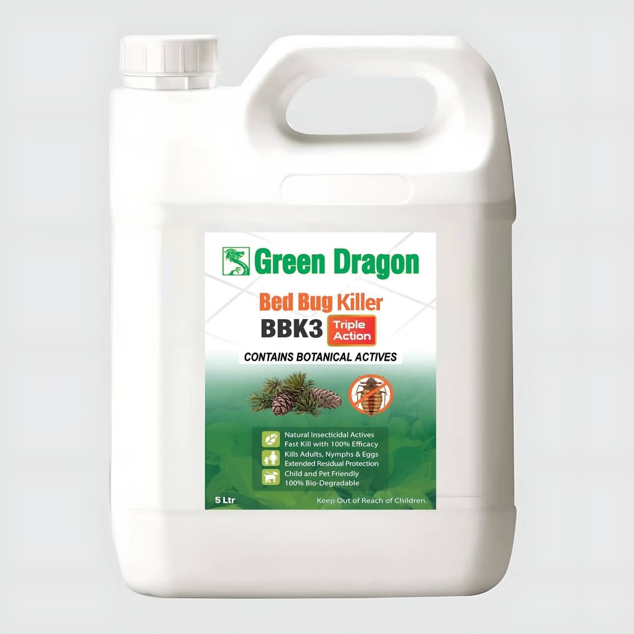     			Green Dragon Home Solutions | Natural & Organic | Bed Bug Killer 5 Litres, makes 5000ml ready to use, ULTRA STRONG, Child & Pet Safe + Kills 100% Eggs, Extended Residual Protection