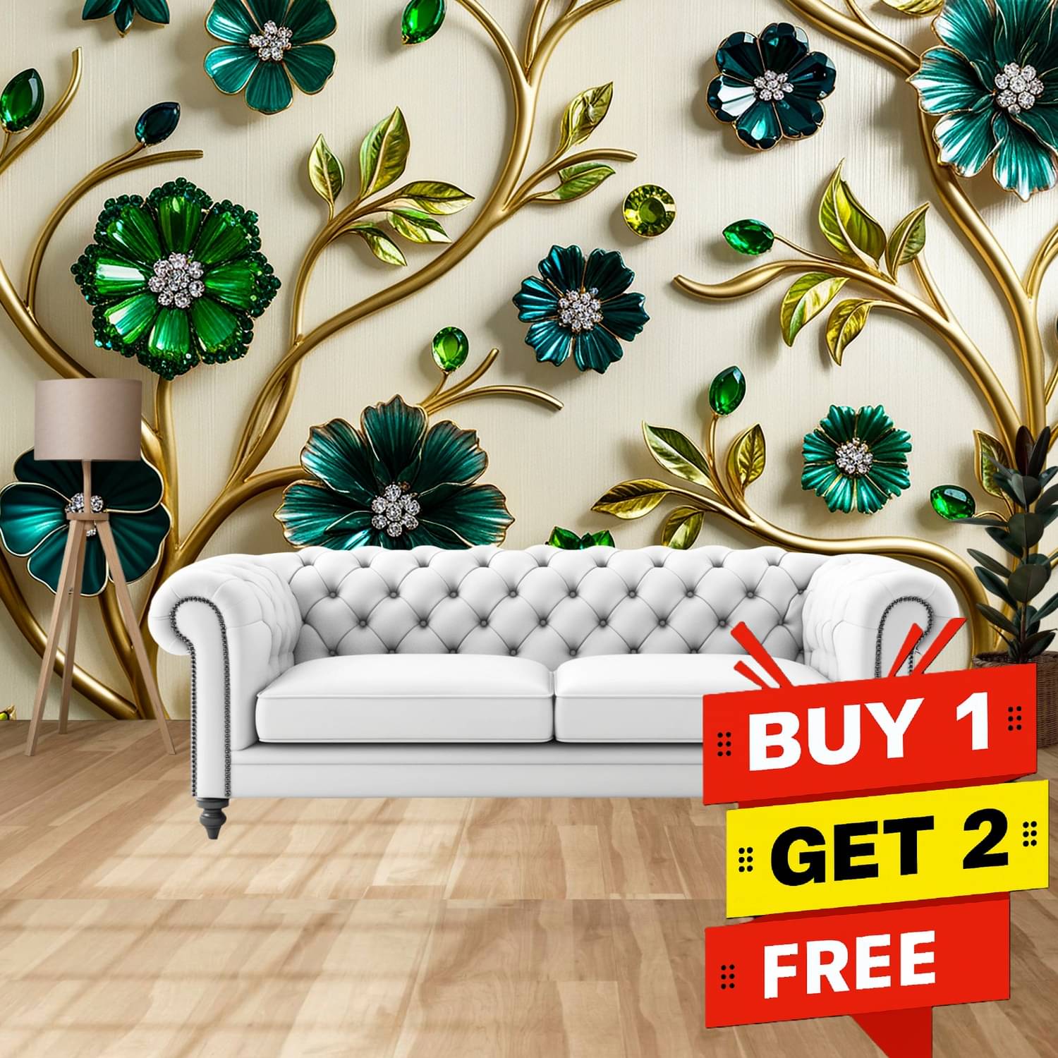     			HOME DECOR WALLPAPER (Size 100 Cm X 40Cm) PACK OF 3 Self Adhesive Wallpaper for Living Room Bed Room Kitchen Hall Peel and Stick Vinyl Wallpaper, Self Adhesive