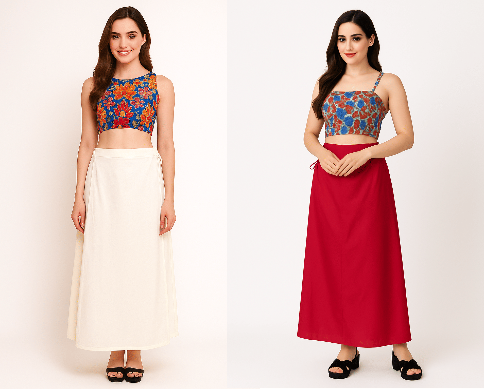     			JTG enterprises Multicoloured Cotton Petticoat - Pack of 2