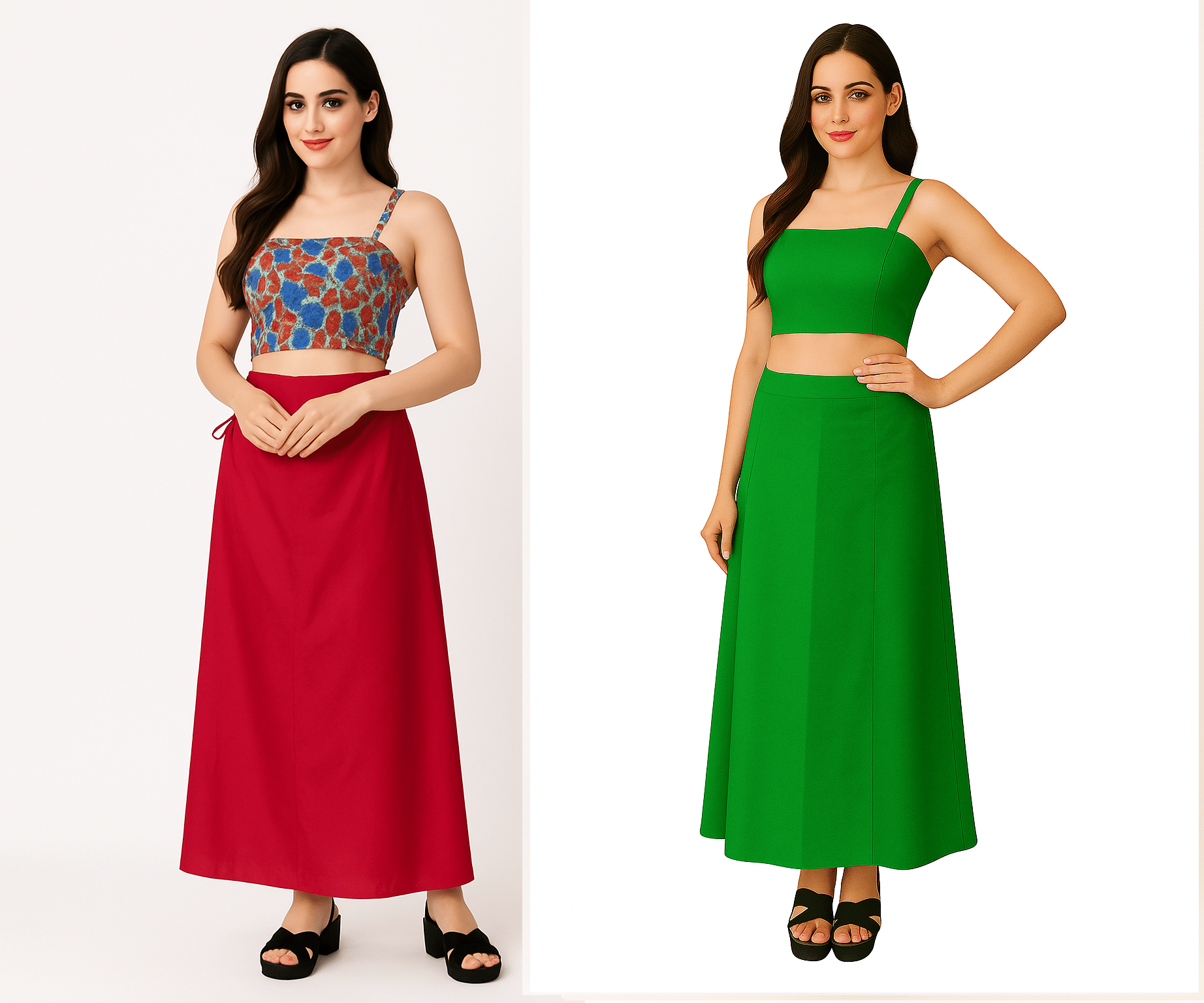 JTG enterprises Multicoloured Cotton Petticoat - Pack of 2 JTG enterprises Multicoloured Cotton Petticoat - Pack of 2