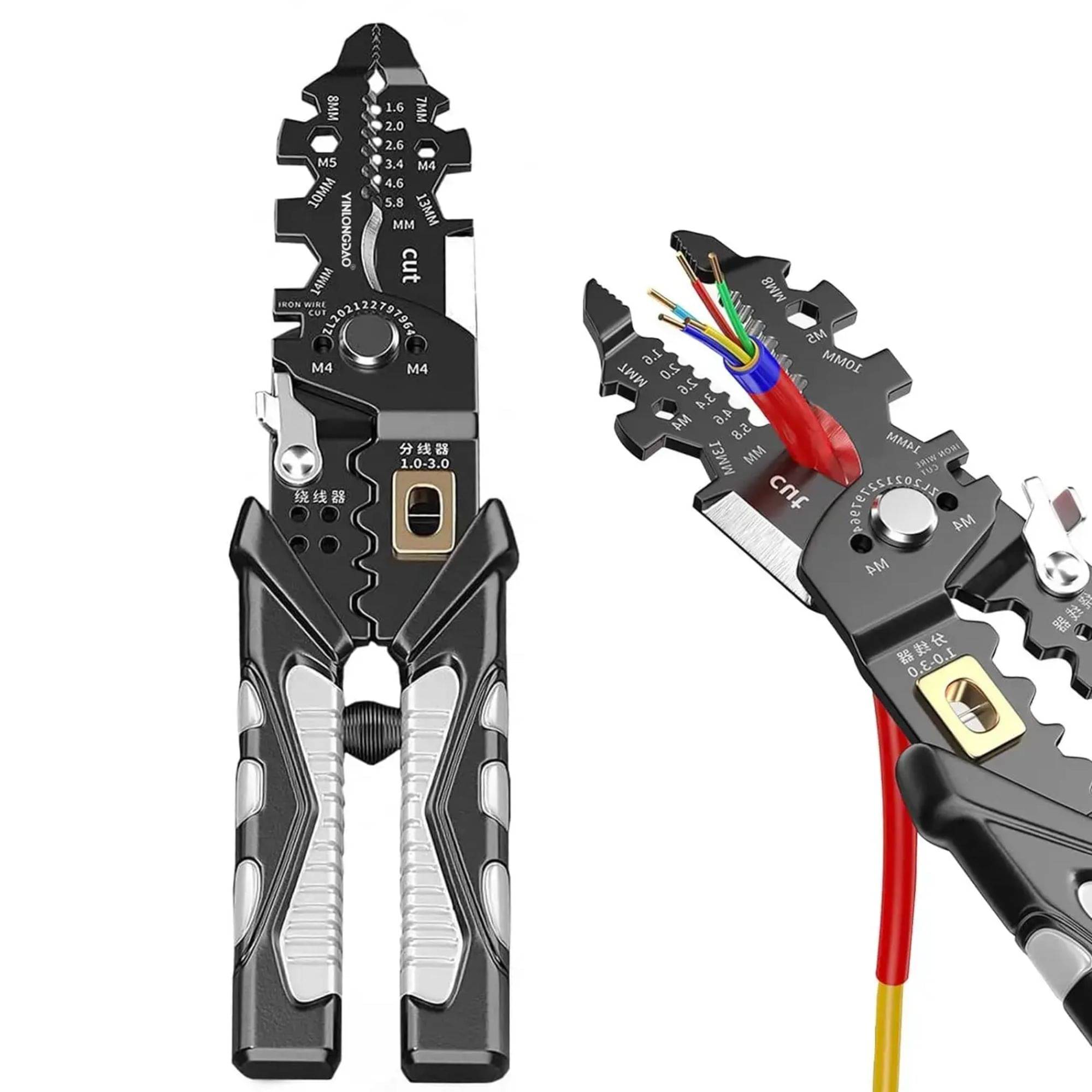     			Kadio 25-in-1 Multifunction Wire Strippers Electeical, 8 inch Wire Crimping Tool, Wire Cutter, Professional Electrician Pliers Tools and Cable Stripper for Cutting, Stripping, Shearing