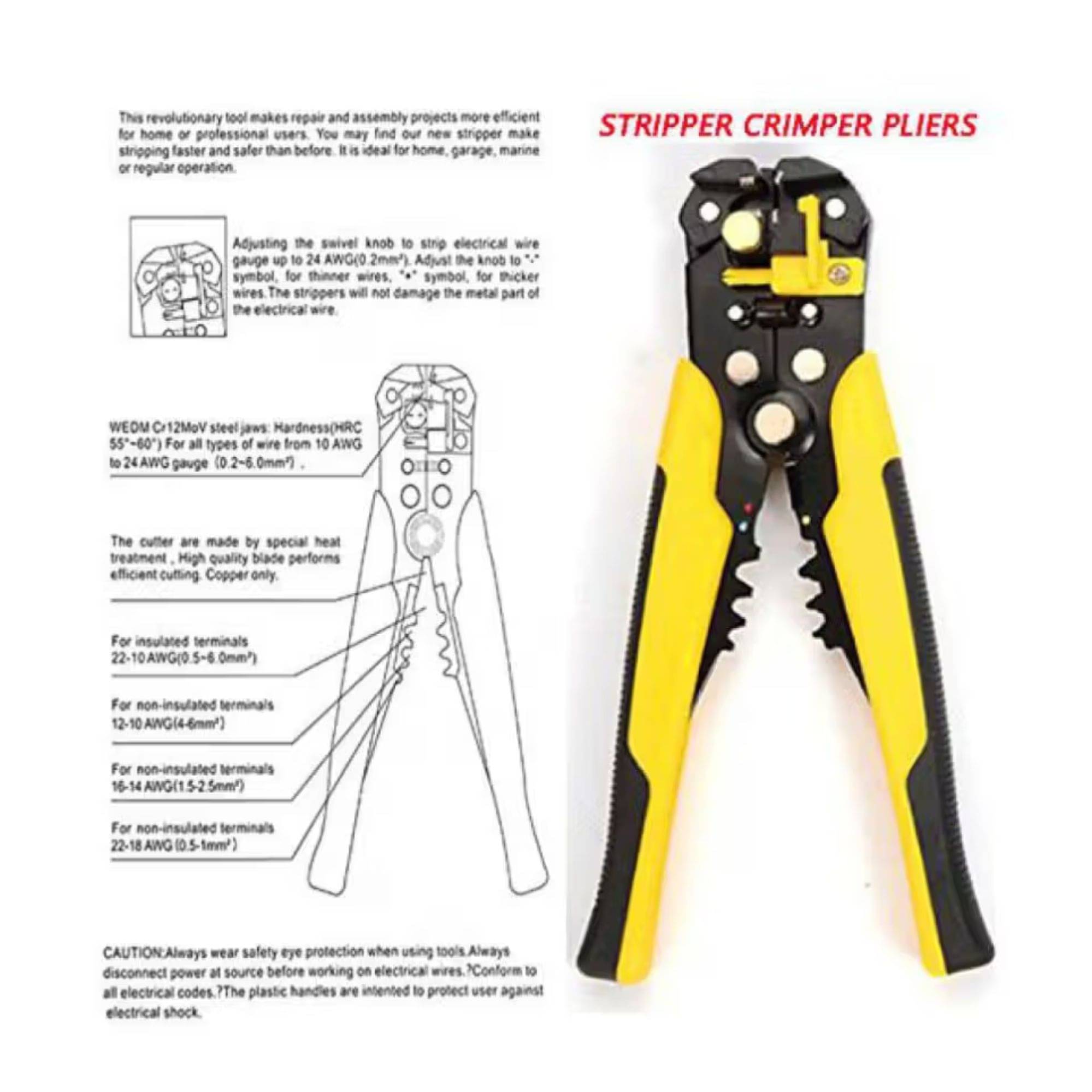 Kadio Wire Stripping Tool 8 inch Self-adjusting Cable Stripper Industry Stranded Wire Cutting Kadio Wire Stripping Tool 8 inch Self-adjusting Cable Stripper Industry Stranded Wire Cutting