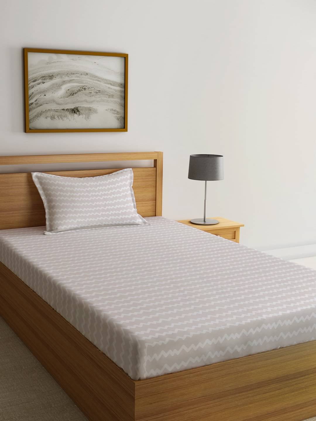 Klotthe Poly Cotton 1 Single Bedsheet with 1 Pillow Cover ( Beige )     			Klotthe Poly Cotton 1 Single Bedsheet with 1 Pillow Cover ( Beige )