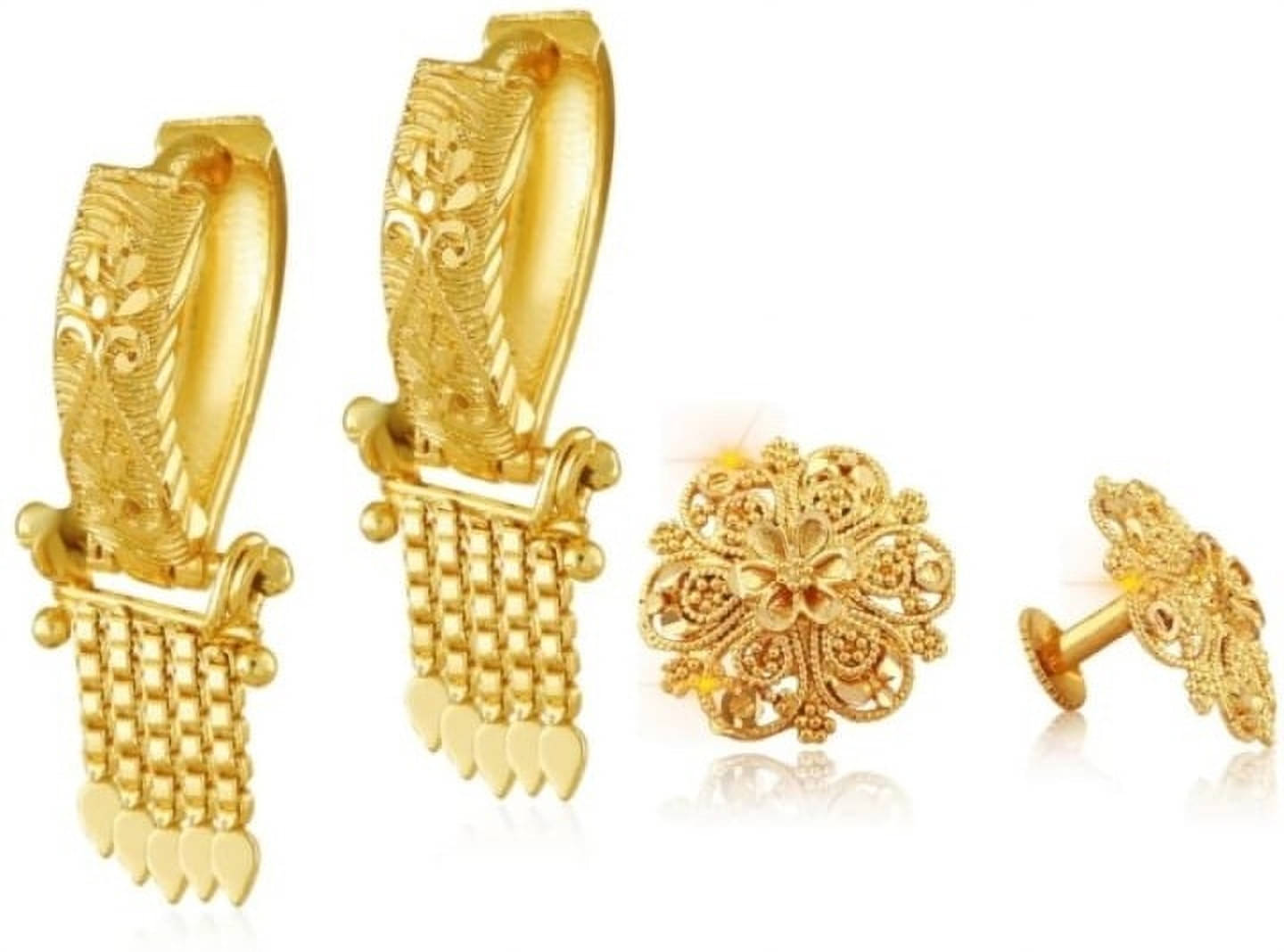     			Mehak Creation Gold Jhumki Earrings ( Pack of 1 )