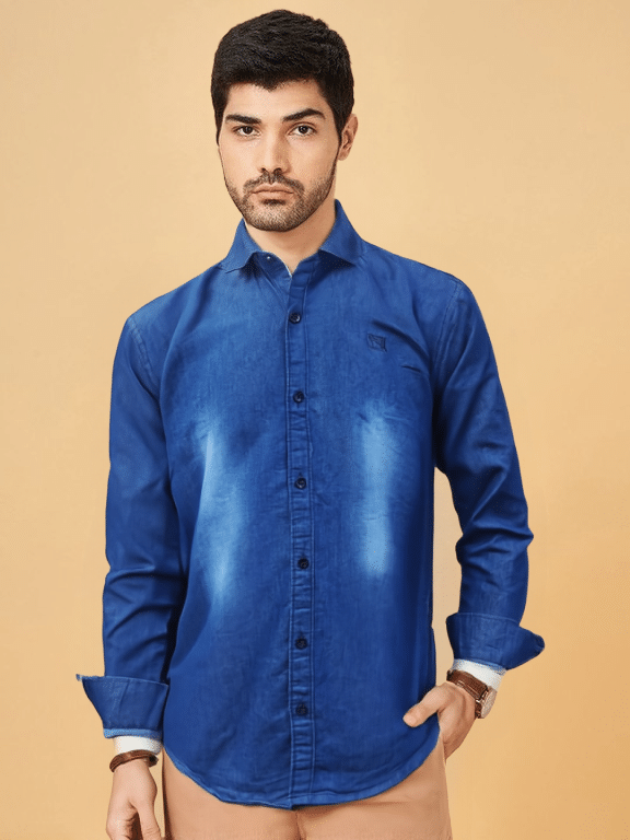 NEW-18 Denim Regular Fit Solids Full Sleeves Men's Casual Shirt - Navy ( Pack of 1 ) NEW-18 Denim Regular Fit Solids Full Sleeves Men's Casual Shirt - Navy ( Pack of 1 )