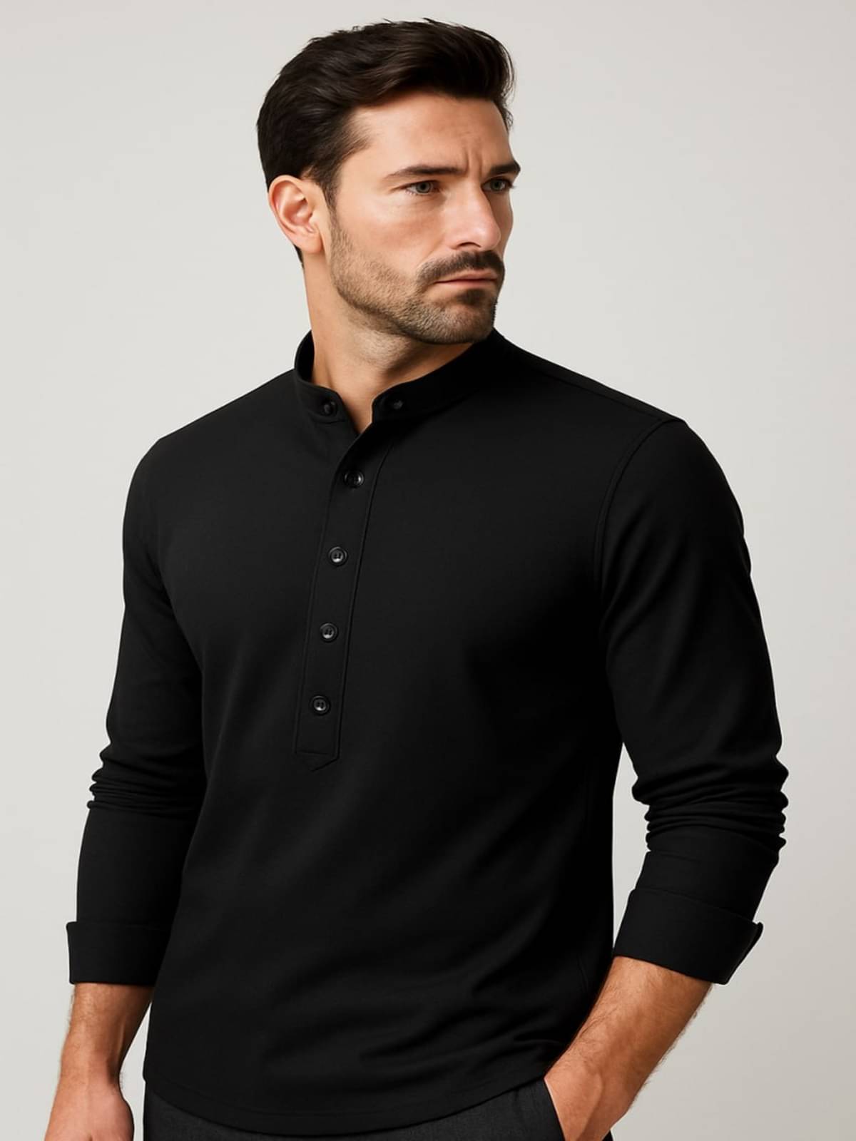     			Plazama Fashion Black Cotton Men's Regular Kurta ( Pack of 1 )