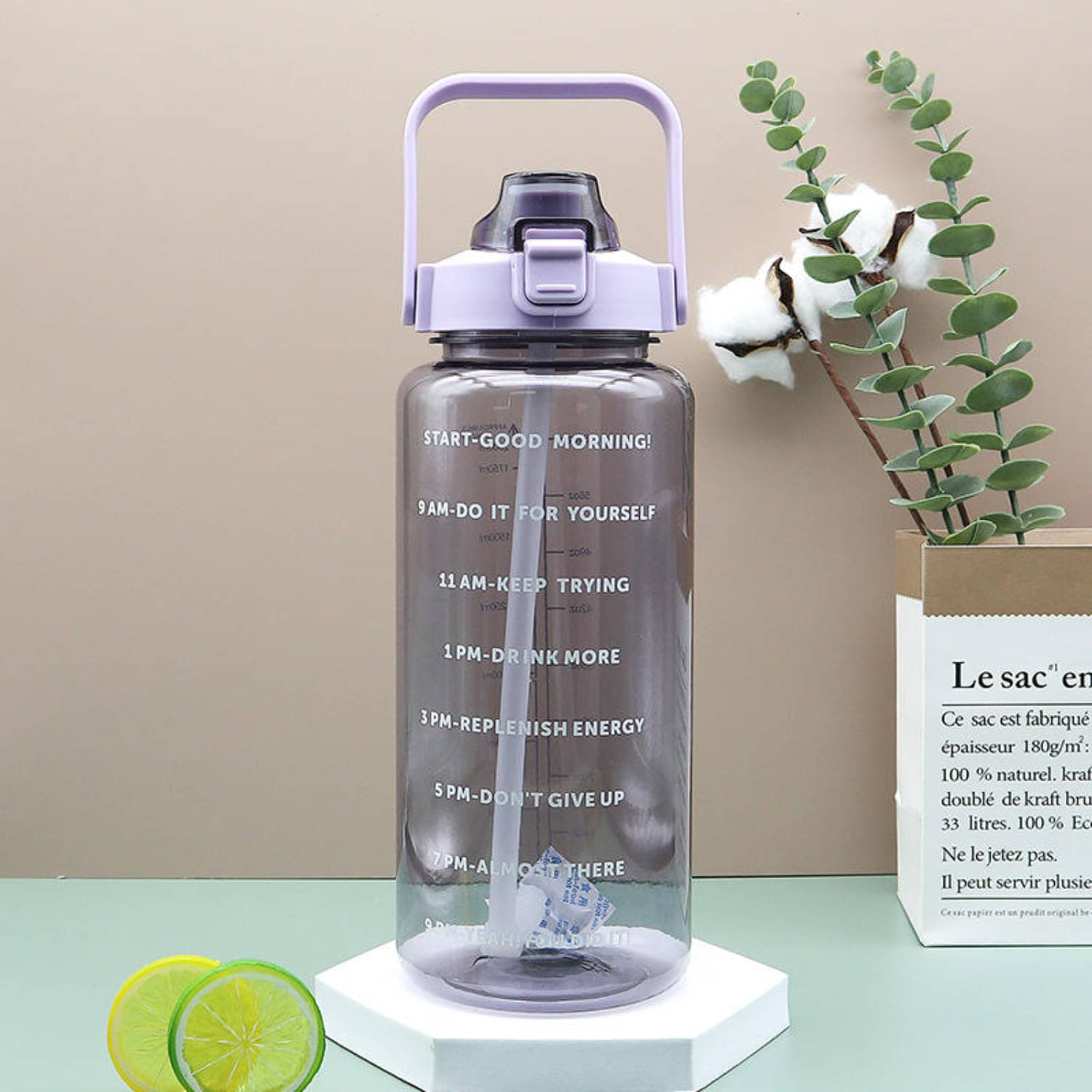    			Radhe Creation Motivational Water Bottles, Gym Water Bottles Multicolour Plastic Sipper Water Bottle 2000 mL ( Set of 1 )