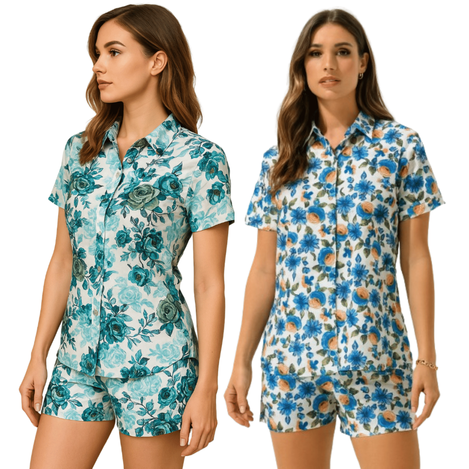     			Ridaa Women Printed Shirt With Shorts Co-Ord Set ( Multicolor )