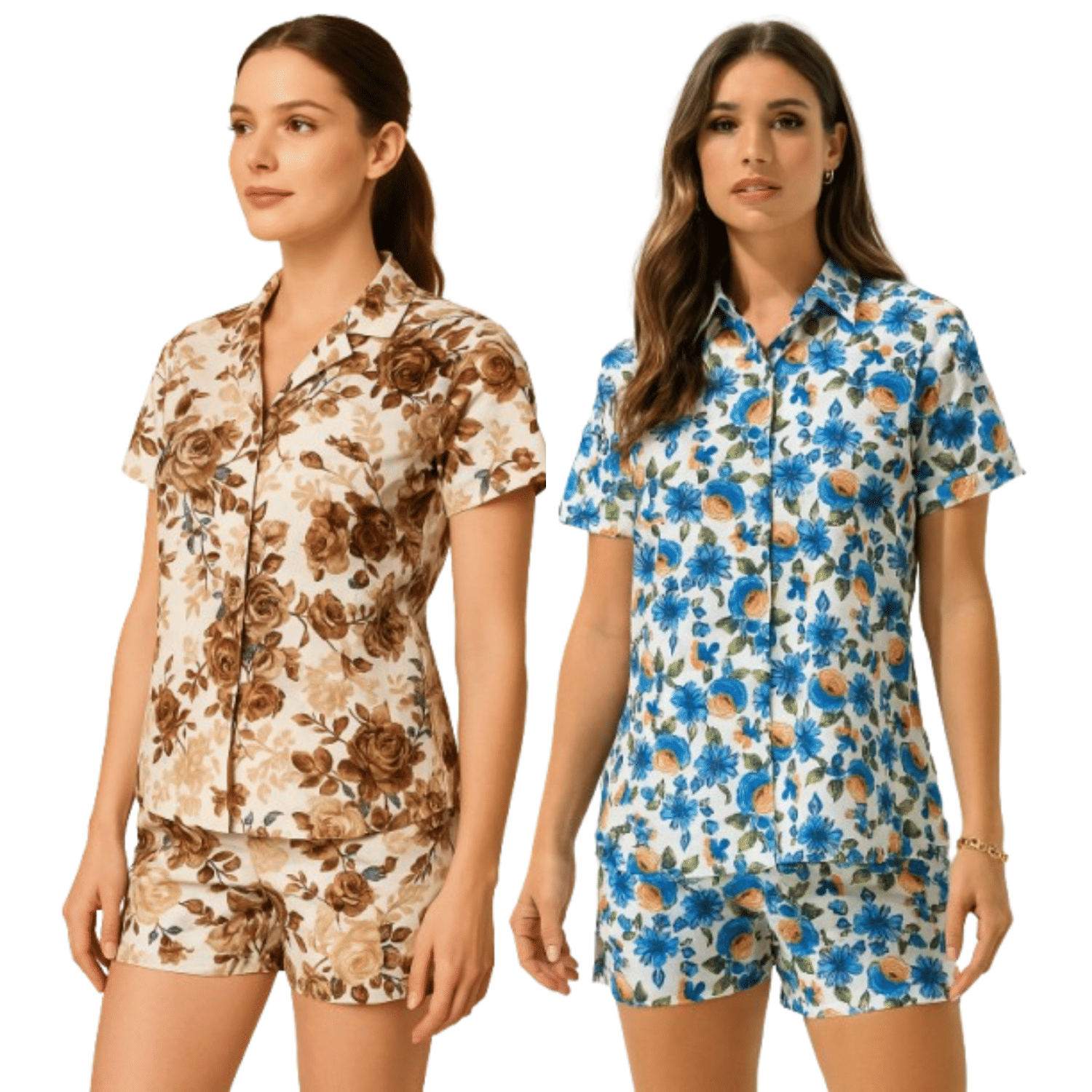     			Ridaa Women Printed Shirt With Shorts Co-Ord Set ( Multicolor )