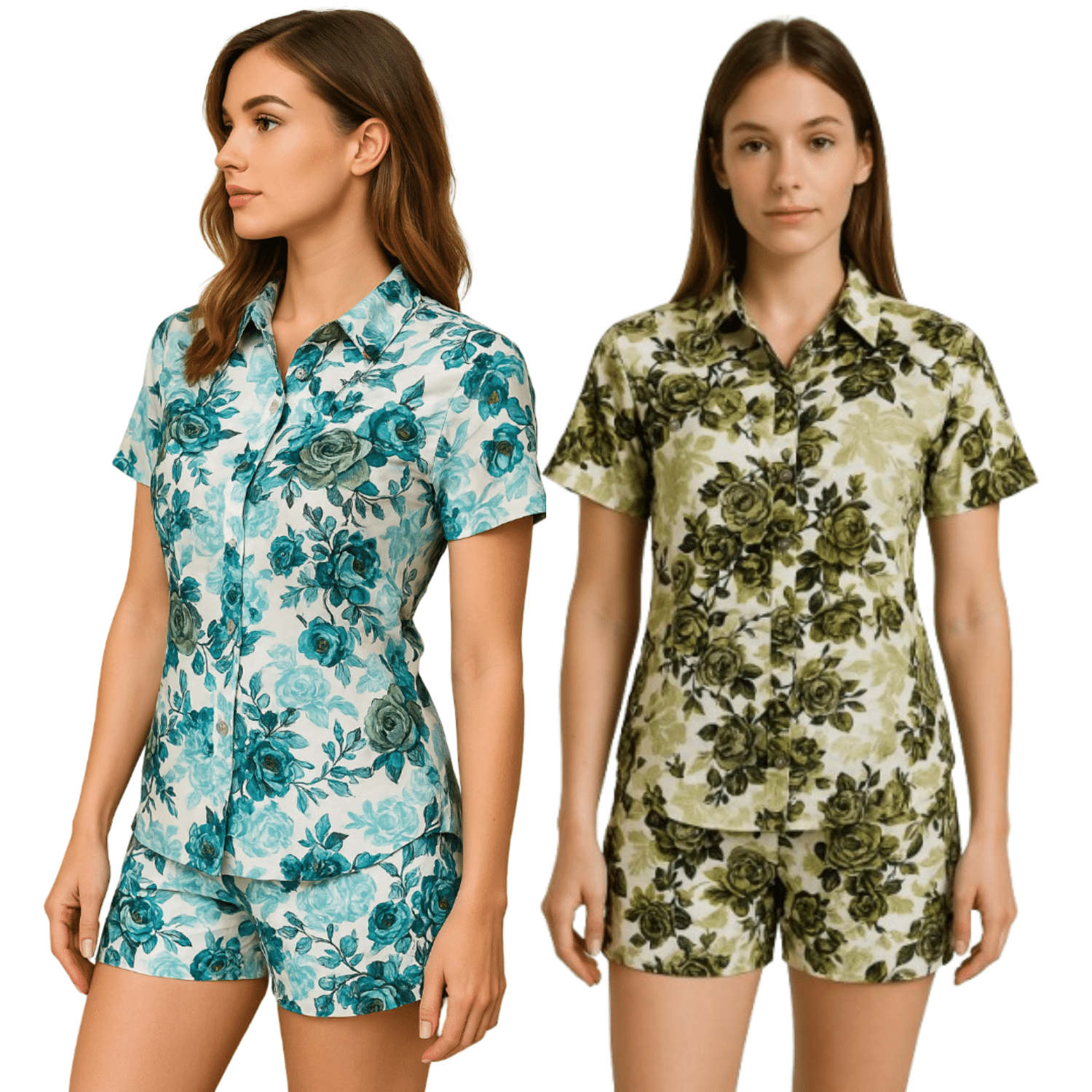     			Ridaa Women Printed Shirt With Shorts Co-Ord Set ( Multicolor )