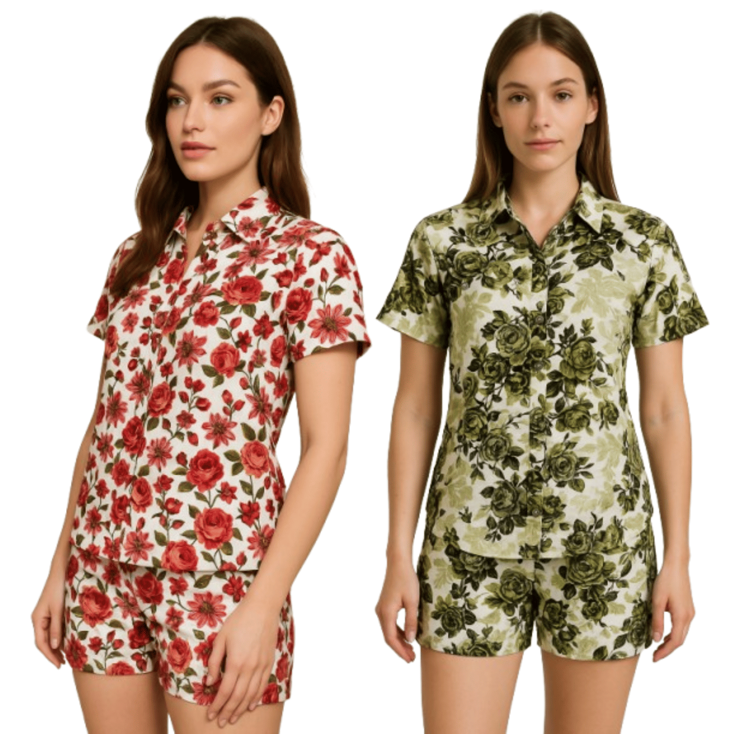     			Ridaa Women Printed Shirt With Shorts Co-Ord Set ( Multicolor )