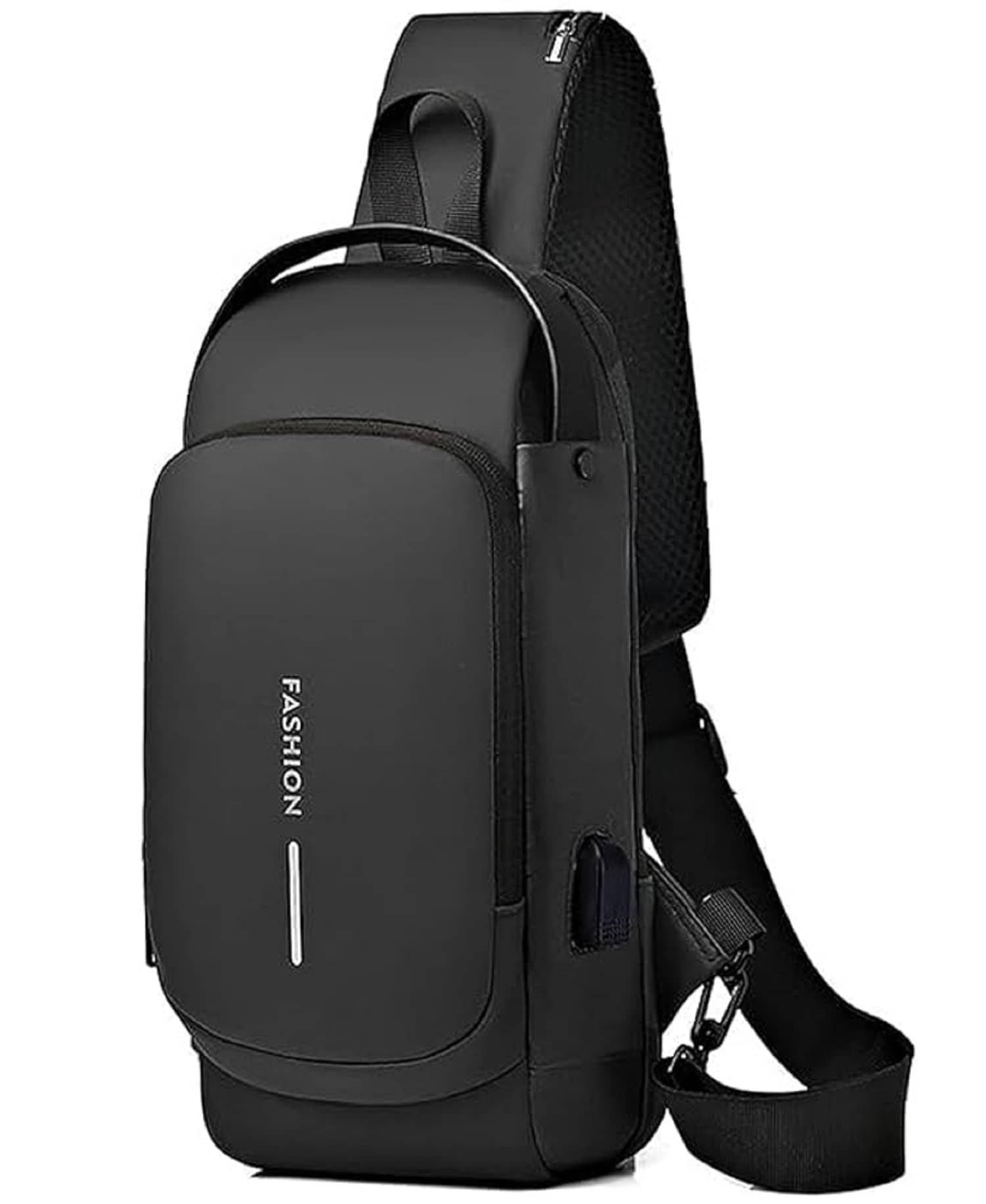 Shopeleven Black Solid Messenger Bag - Handbags | Buy online on ZillyBuy